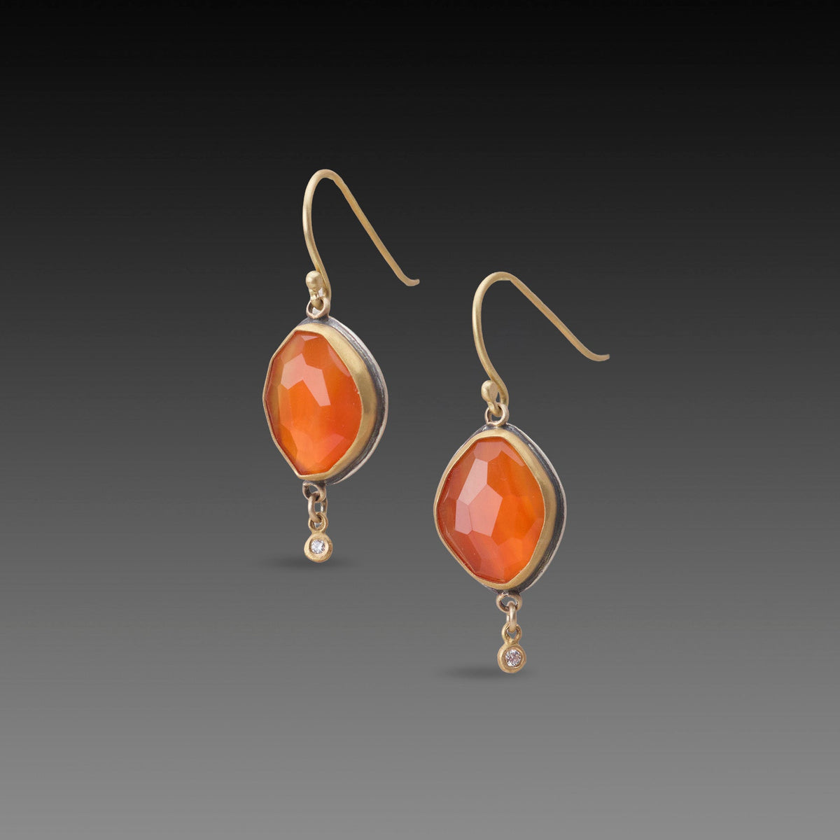 Rose Cut Carnelian Earrings