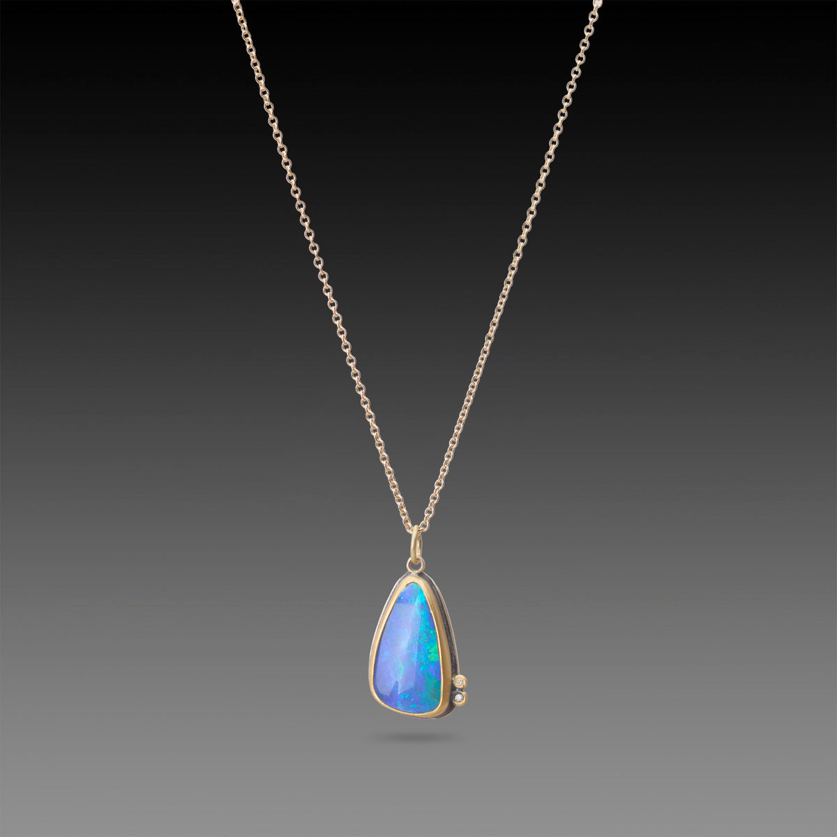 Australian Opal Necklace with Diamonds