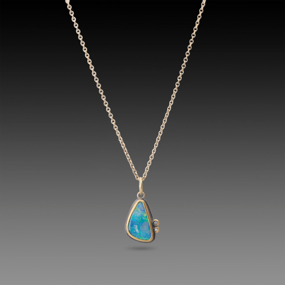 Australian Opal Necklace with Diamonds