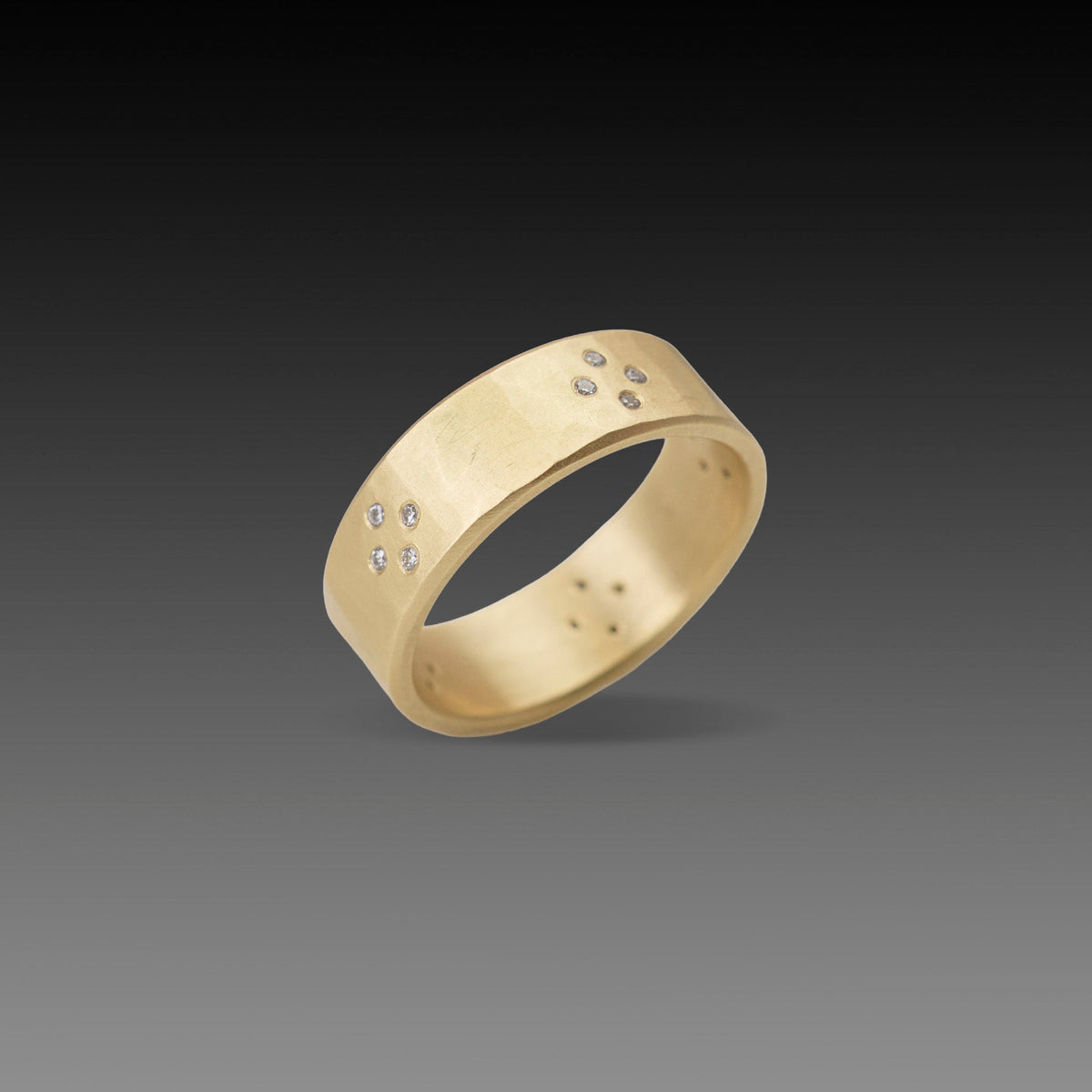 Hammered Cluster Band with Diamonds