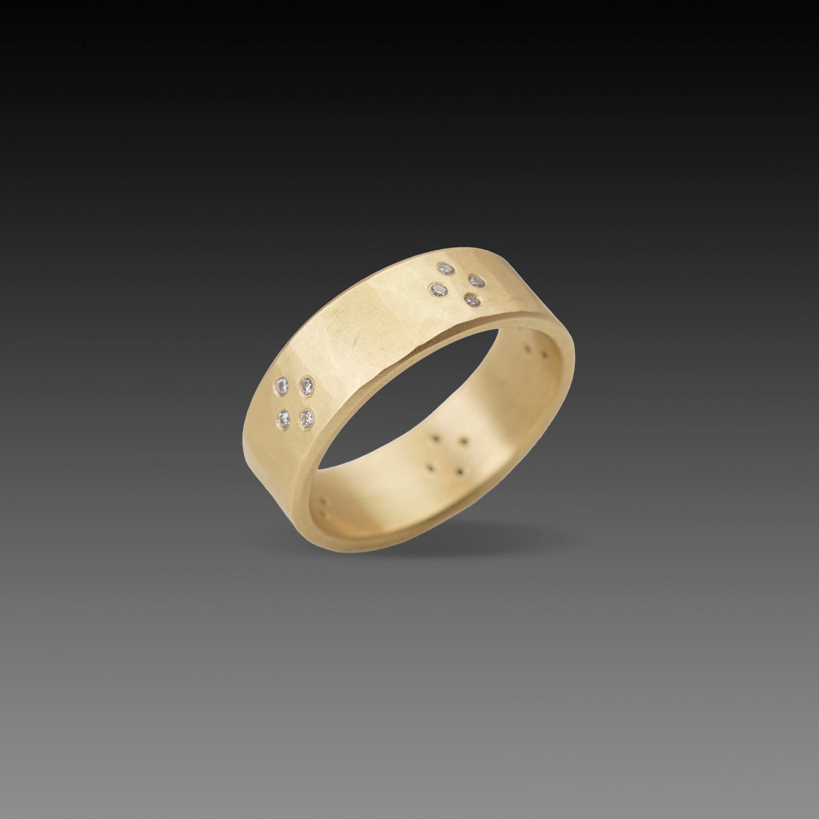 Hammered Cluster Band with Diamonds