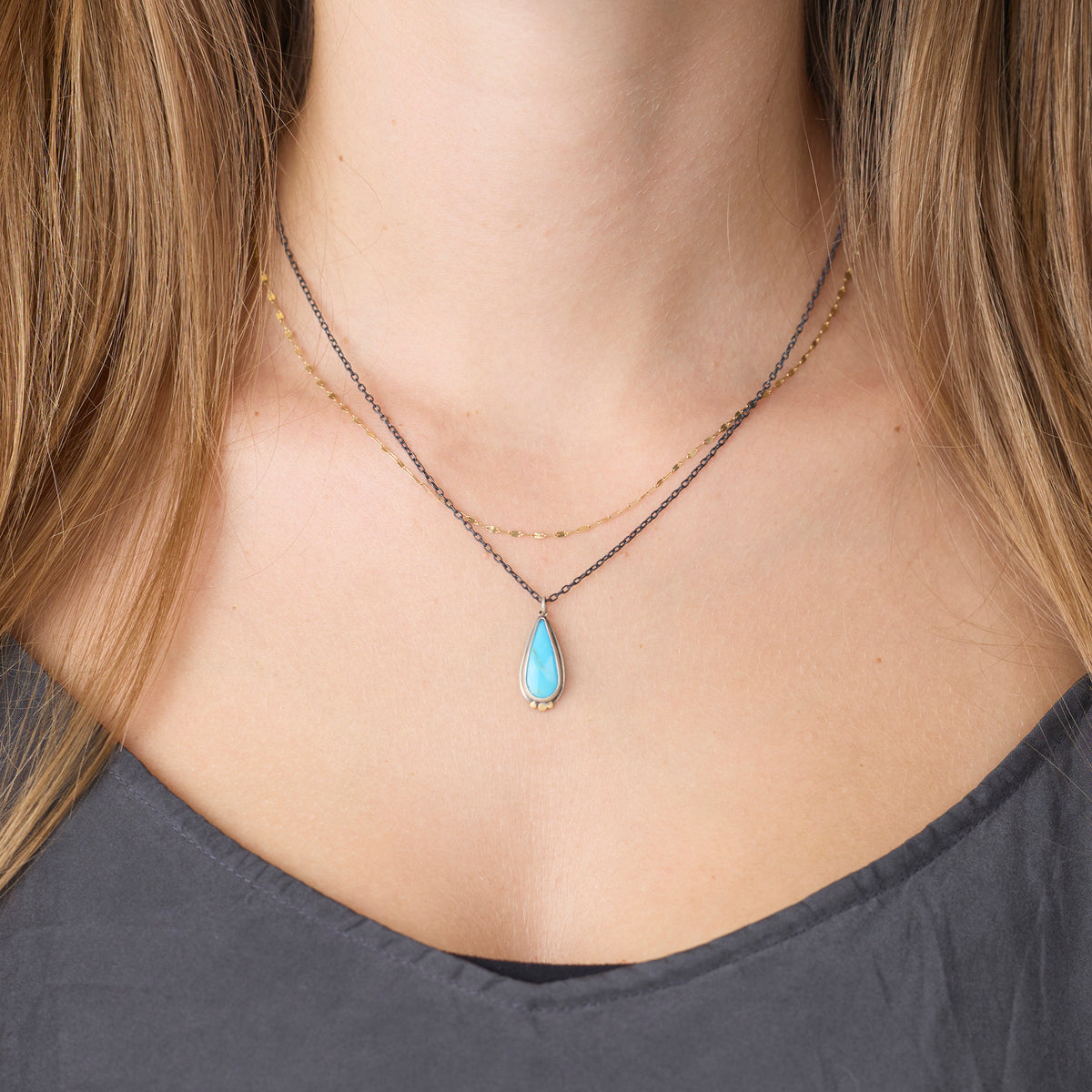Turquoise Teardrop Necklace