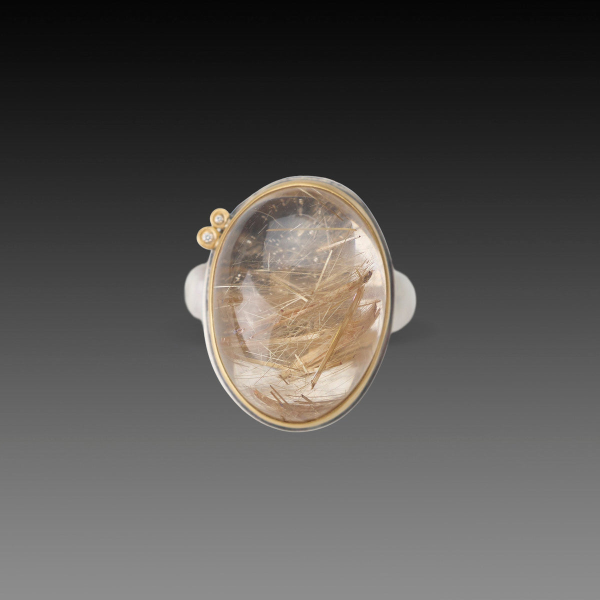 Rutilated Quartz Cabochon Ring
