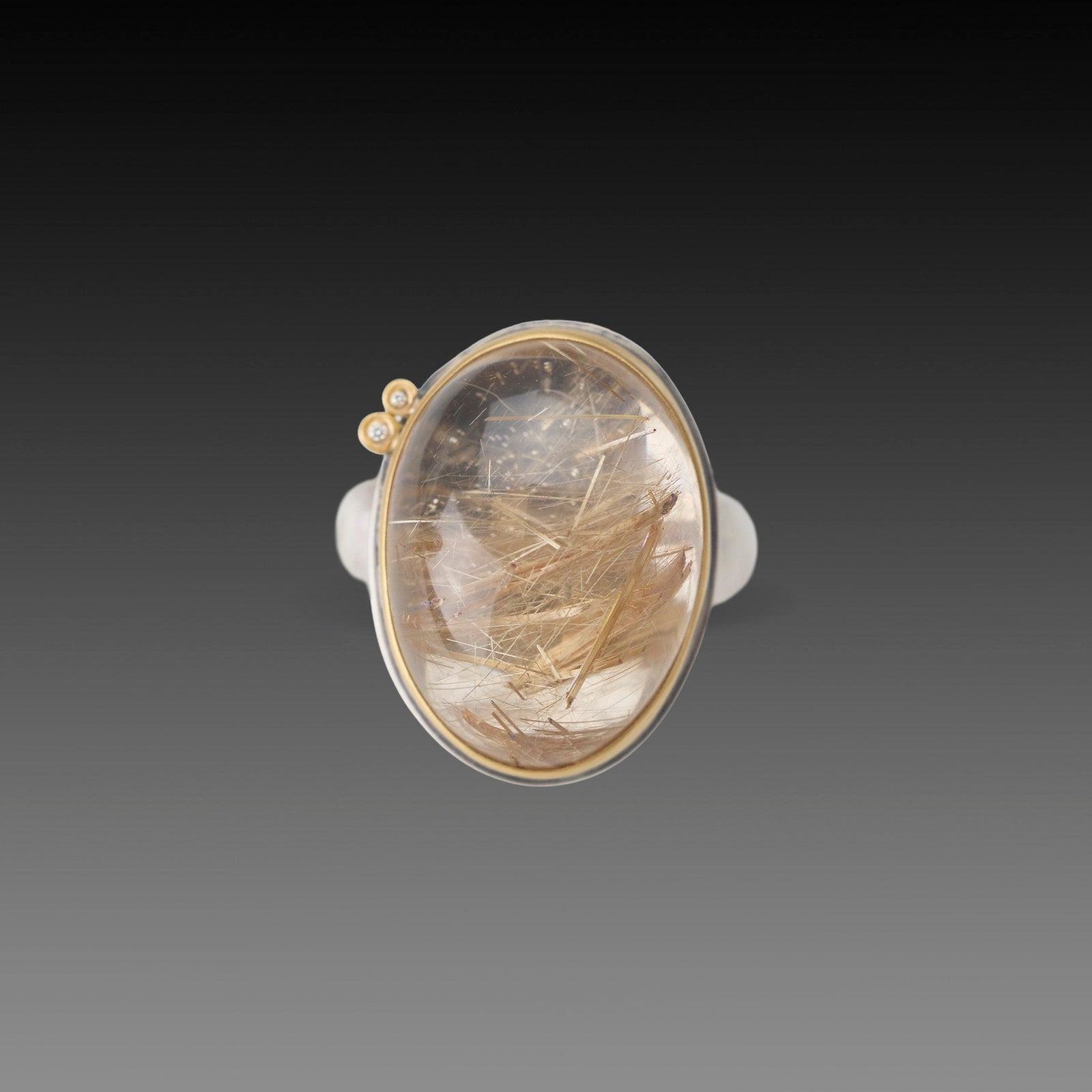 Rutilated Quartz Cabochon Ring