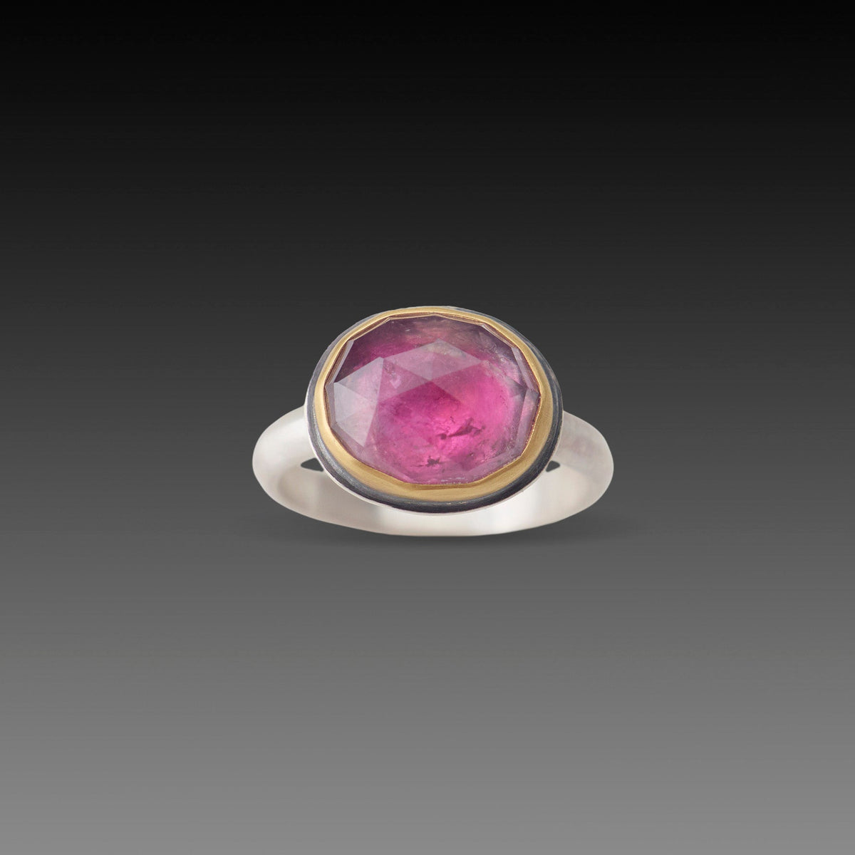 Rose Cut Pink Tourmaline Ring