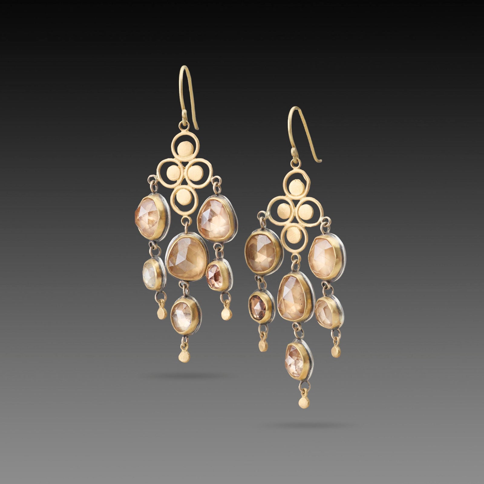 Filigree Zircon Chandelier Earrings