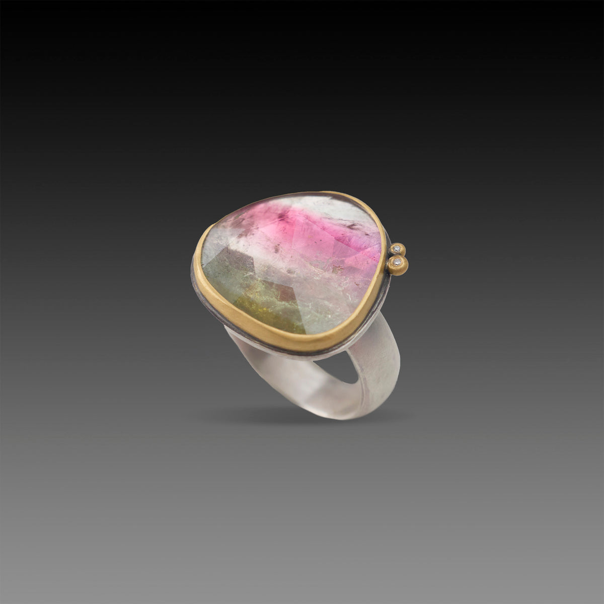 Watermelon Tourmaline Aurora Ring