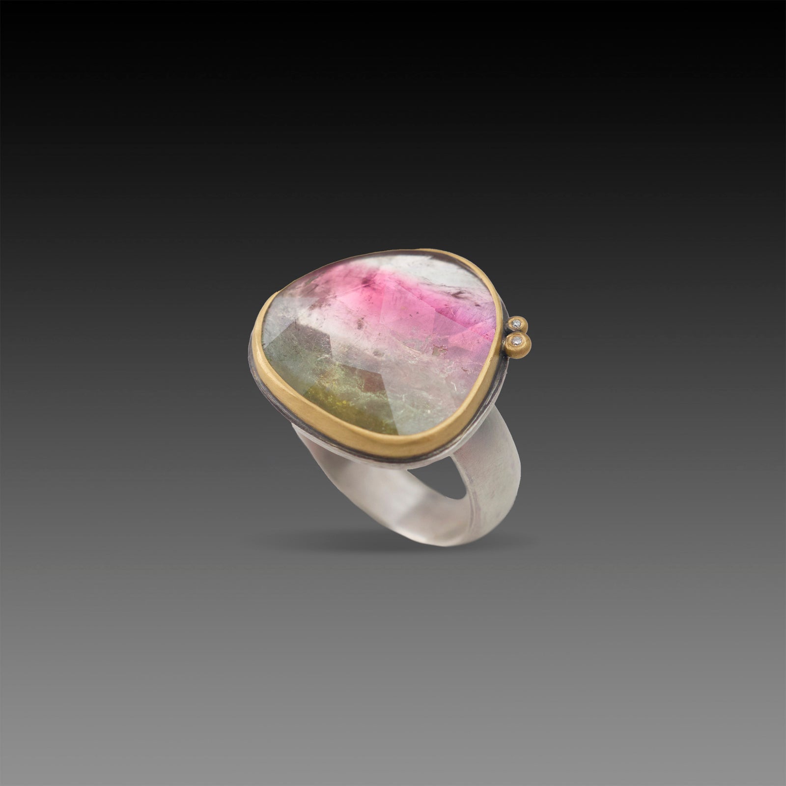 Watermelon Tourmaline Aurora Ring