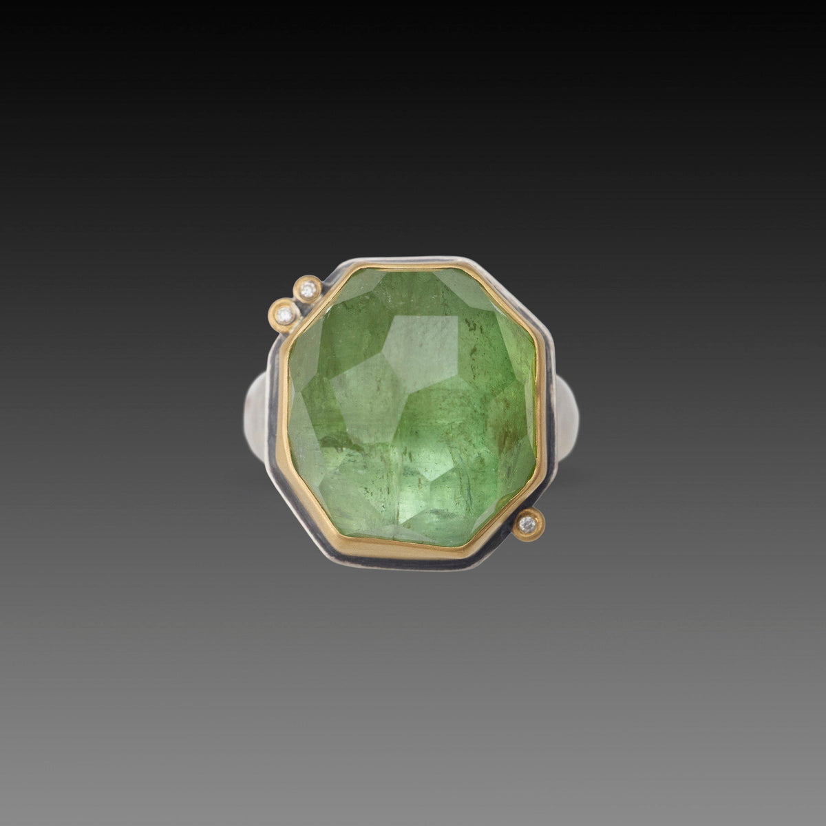 Tourmaline Citrus Ring with Diamonds