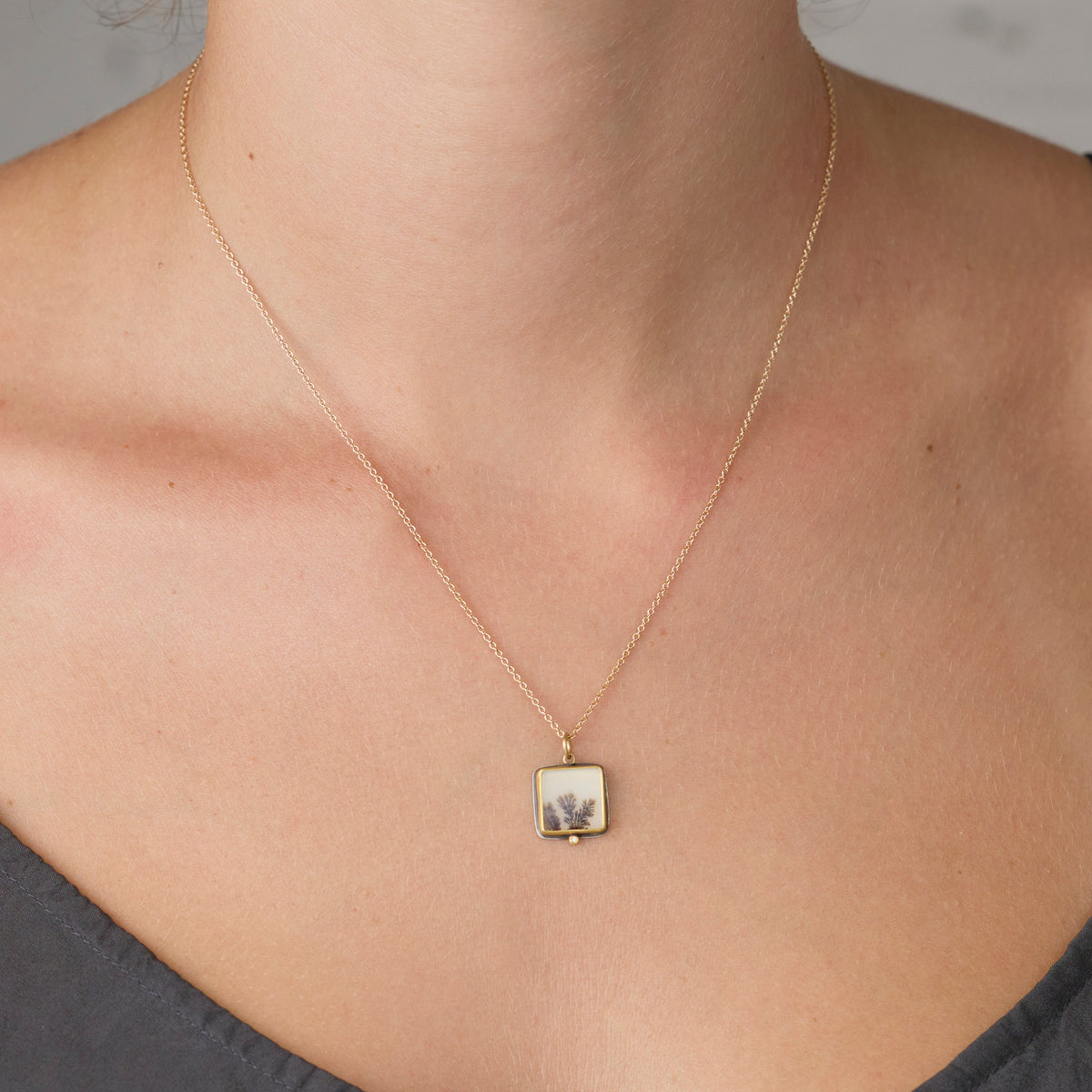 Petite Dendritic Agate Necklace