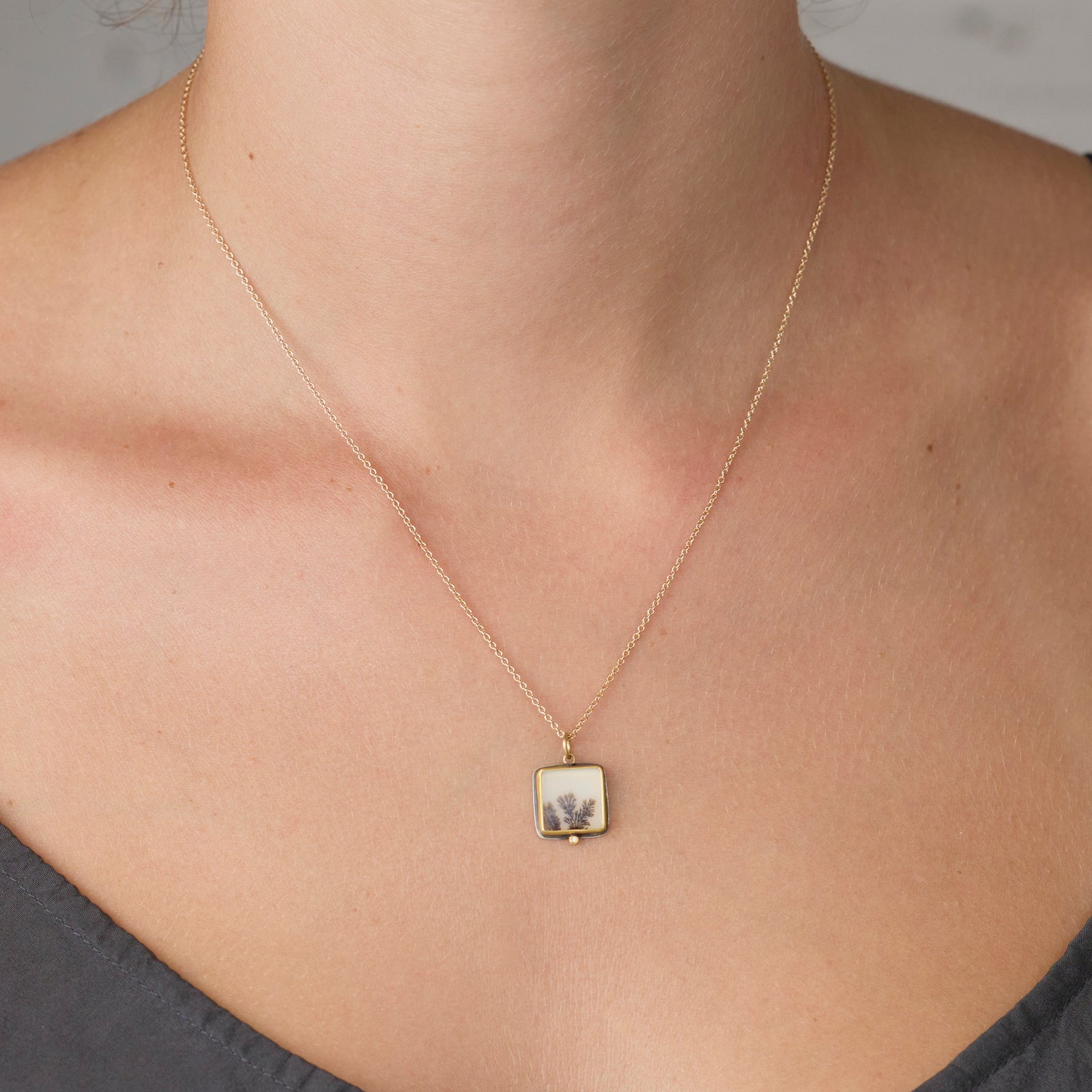 Petite Dendritic Agate Necklace