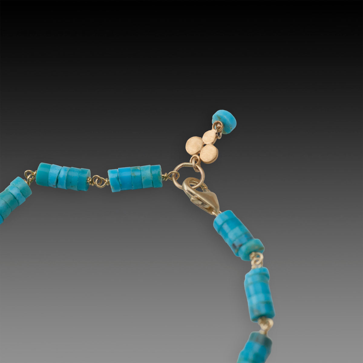 Bright Blue Turquoise and Gold Bracelet