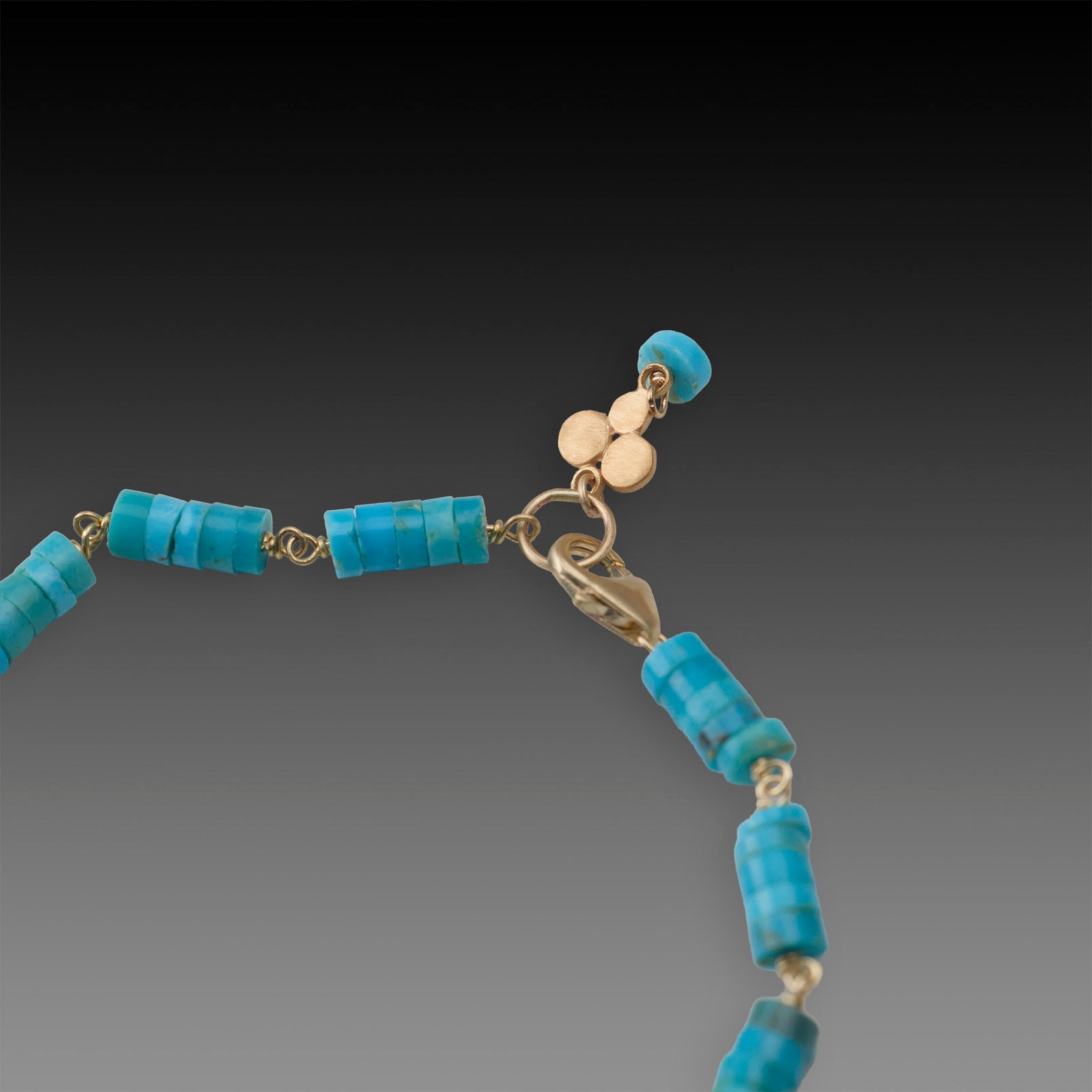 Bright Blue Turquoise and Gold Bracelet