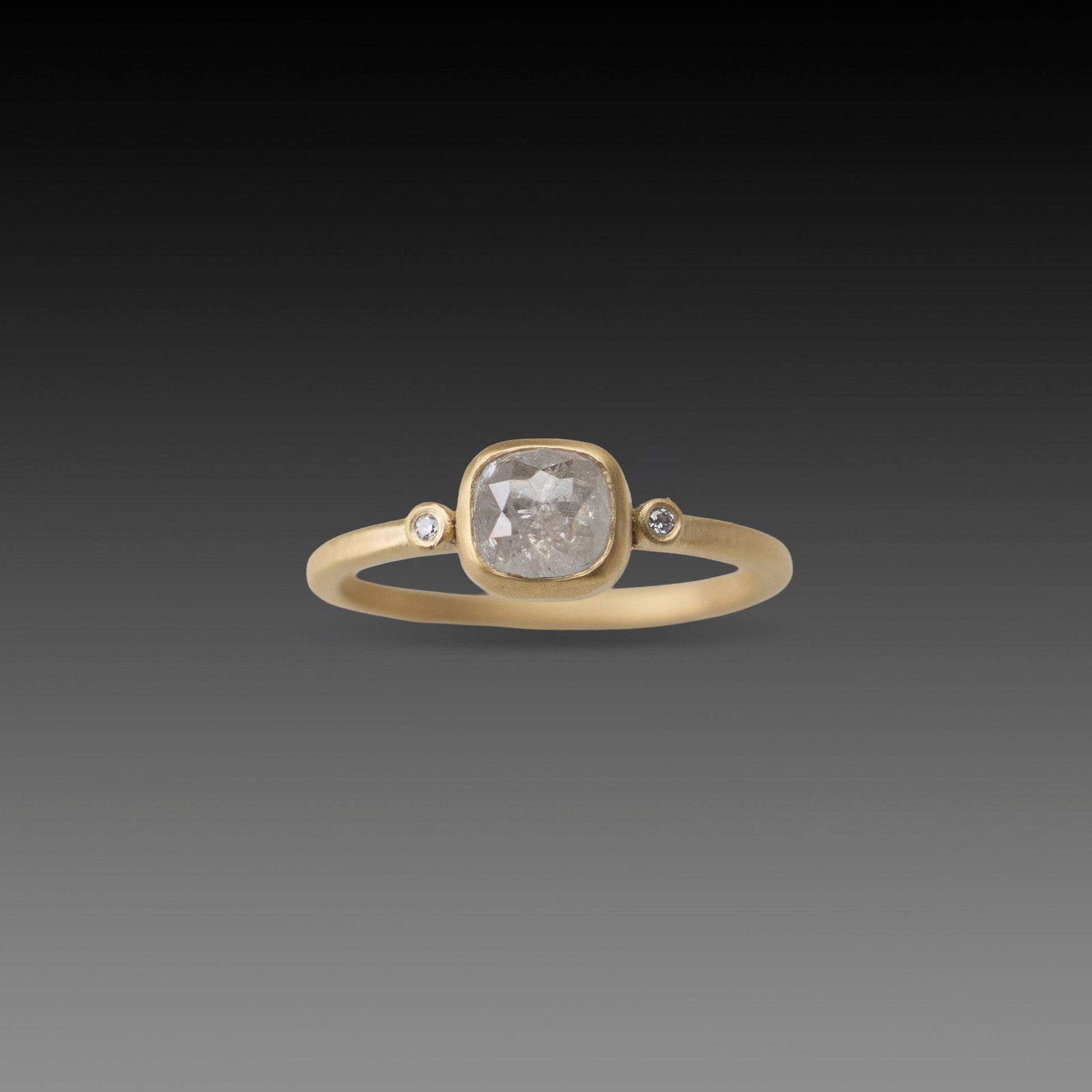 Gray Diamond Cushion Ring