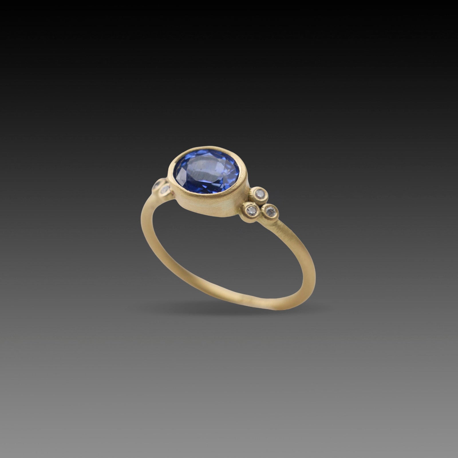 Blue Sapphire Ring with Diamonds