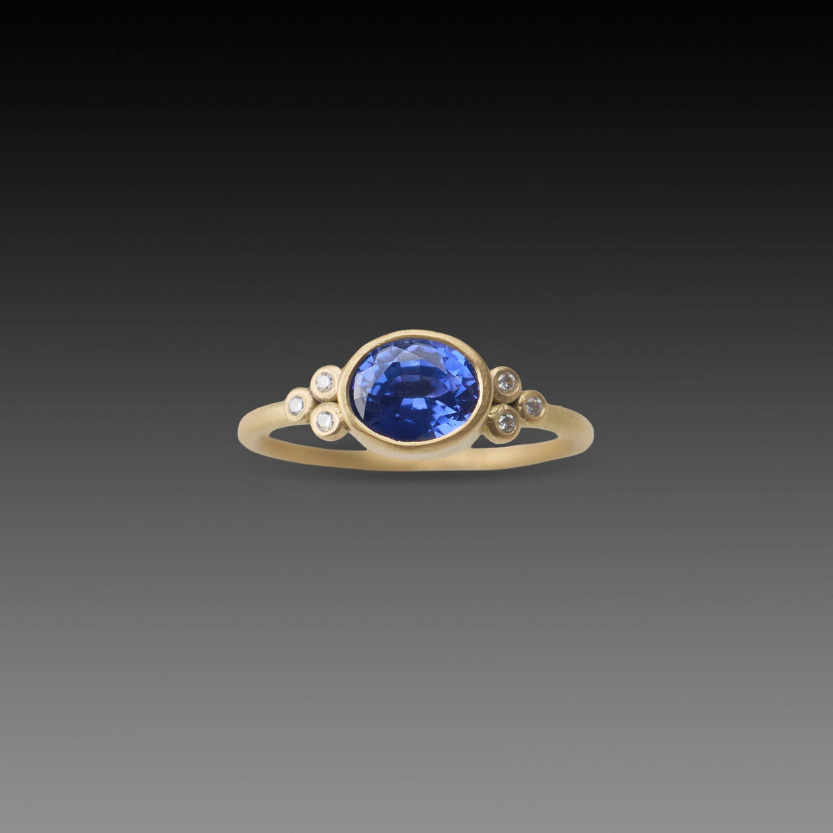 Blue Sapphire Ring with Diamonds