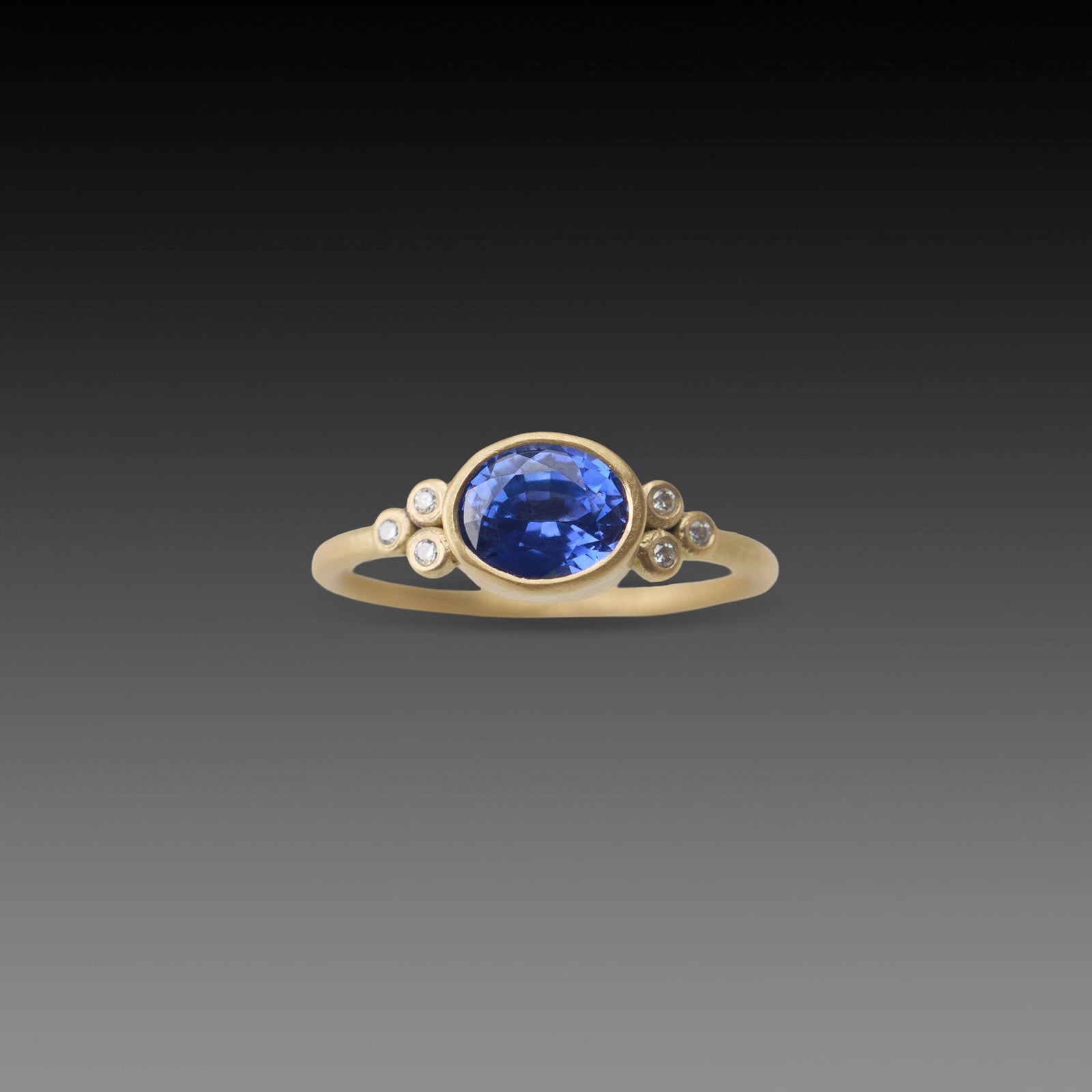 Blue Sapphire Ring with Diamonds