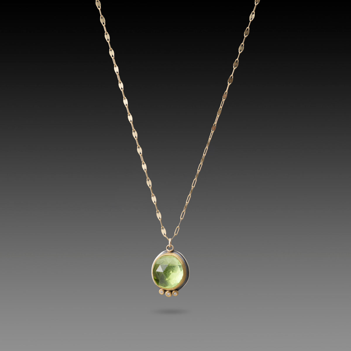 Tourmaline Citrus Necklace with Diamond Trio