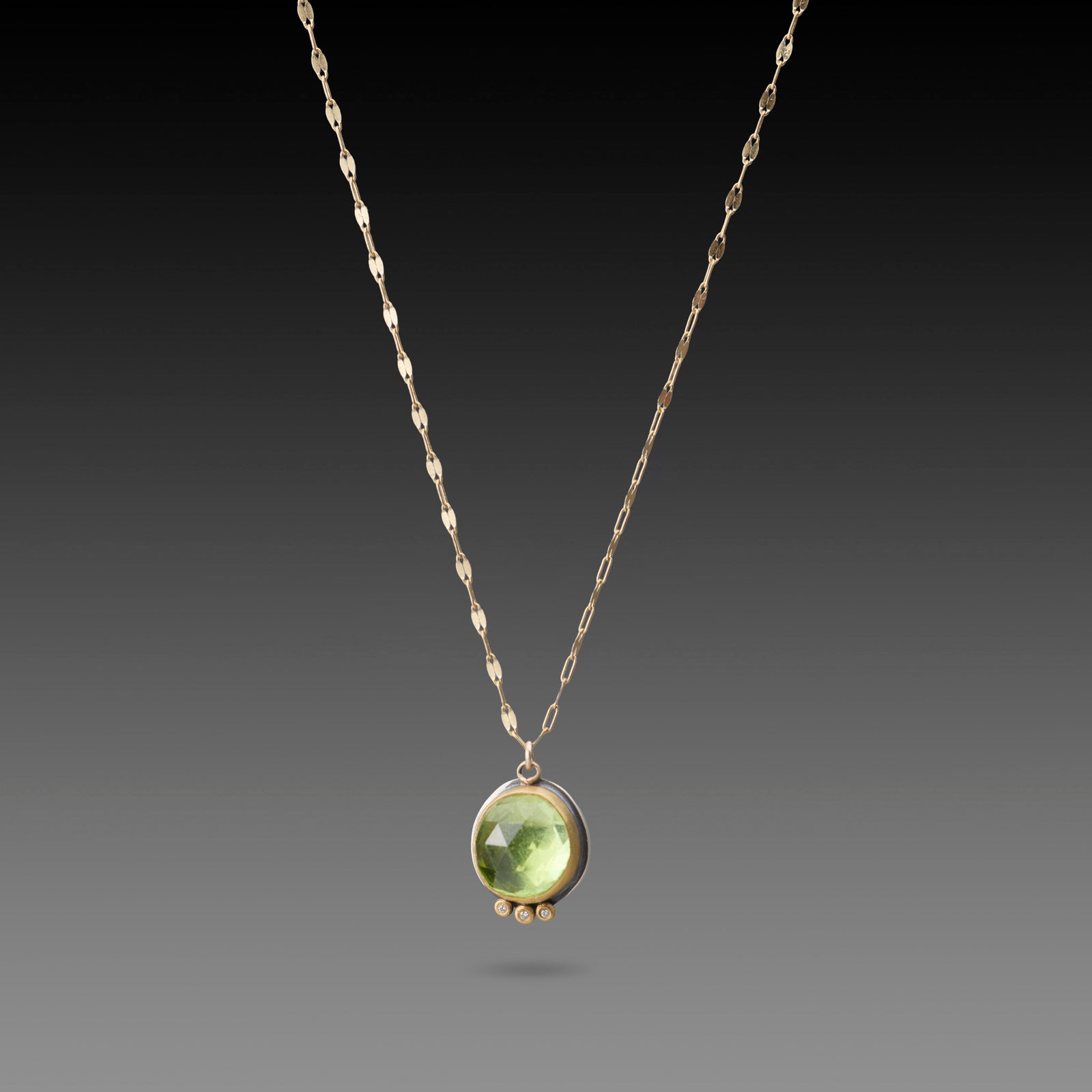 Tourmaline Citrus Necklace with Diamond Trio