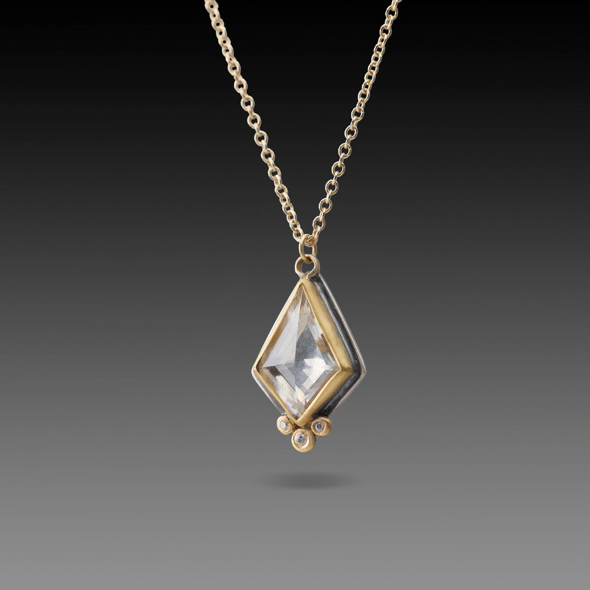 White Sapphire Necklace with Diamonds