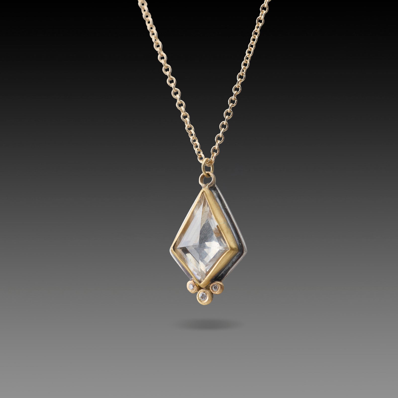 White Sapphire Necklace with Diamonds