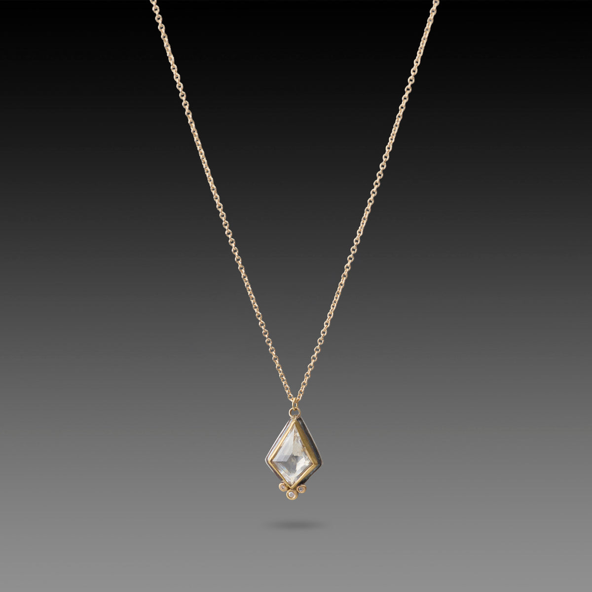 White Sapphire Necklace with Diamonds