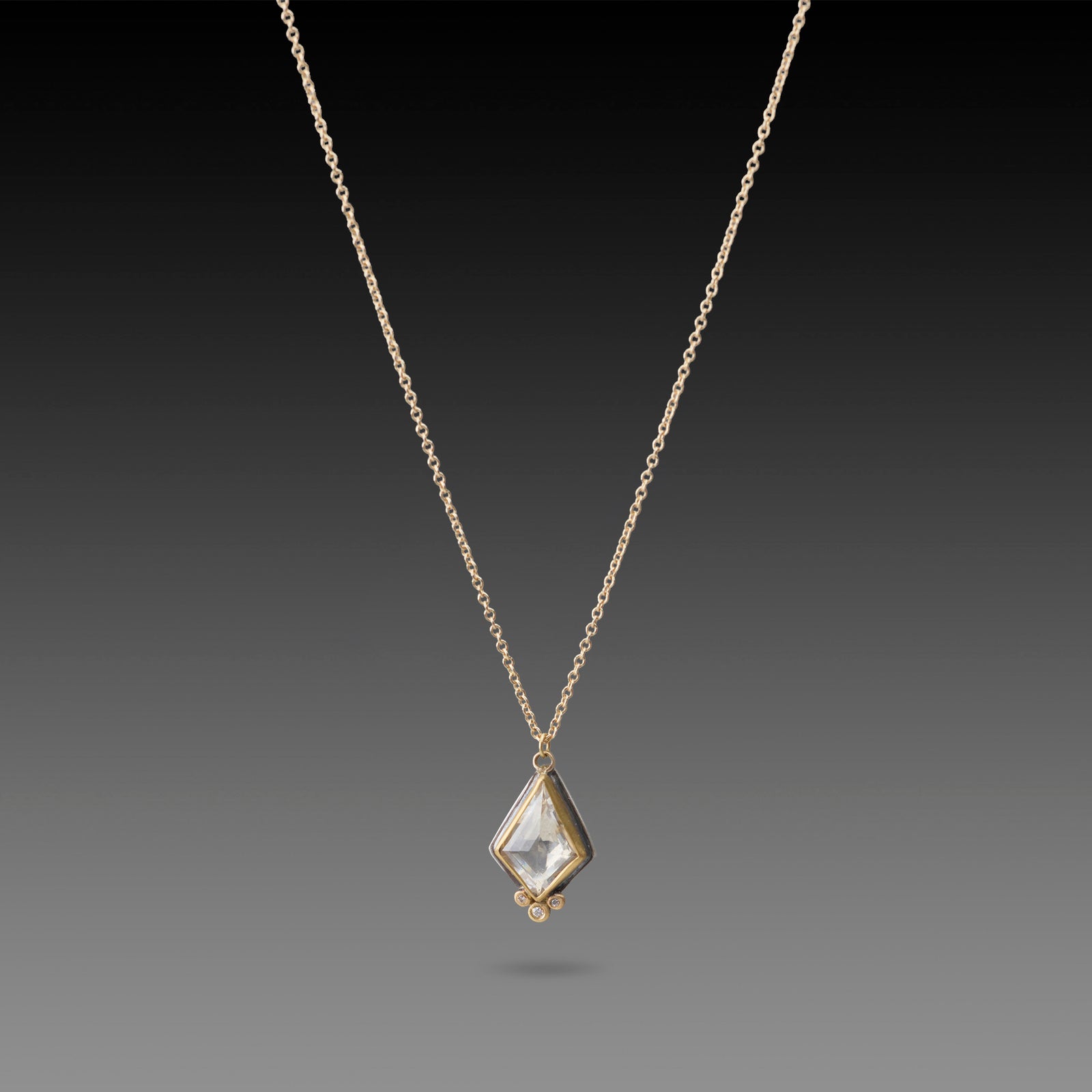 White Sapphire Necklace with Diamonds