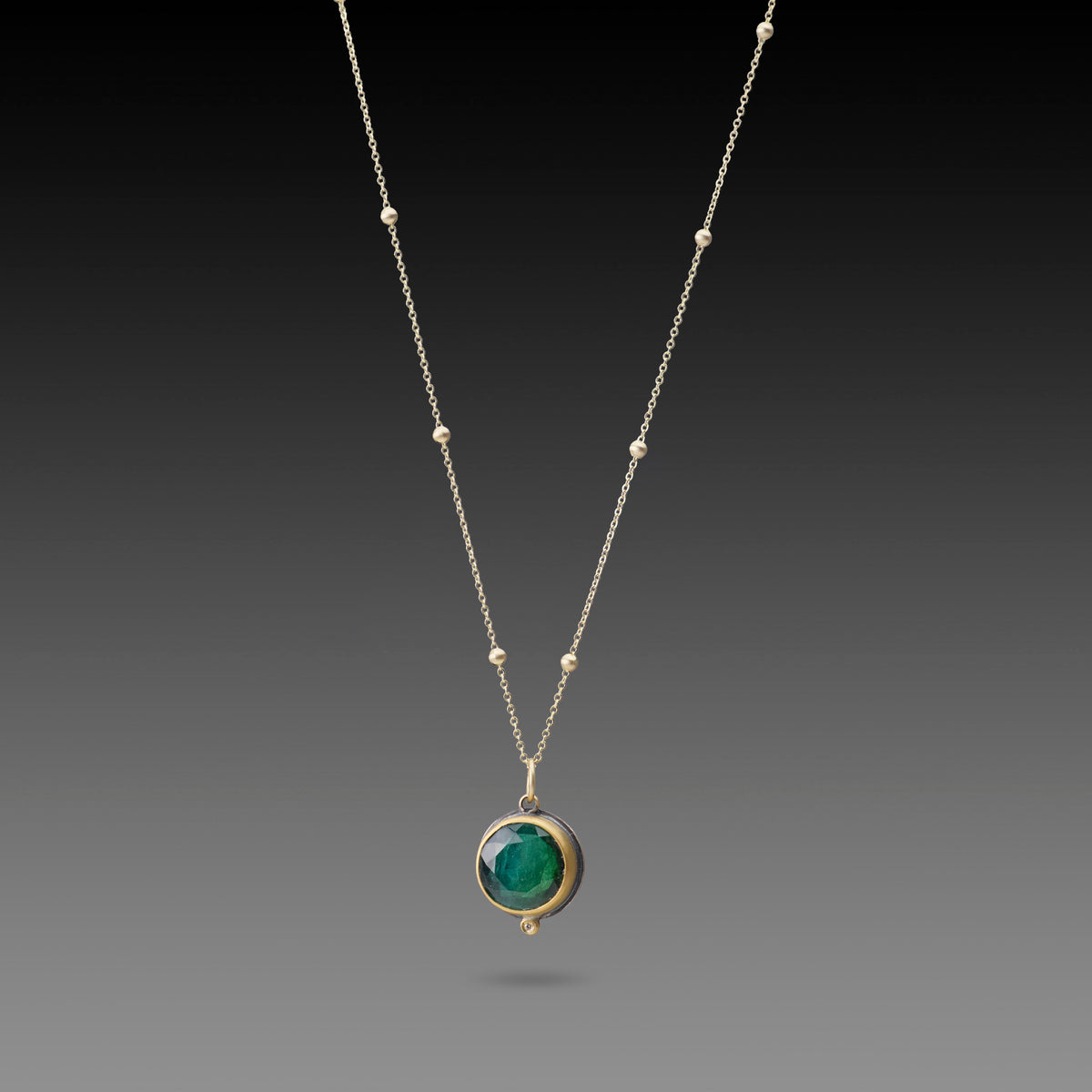 Round Evergreen Tourmaline Necklace
