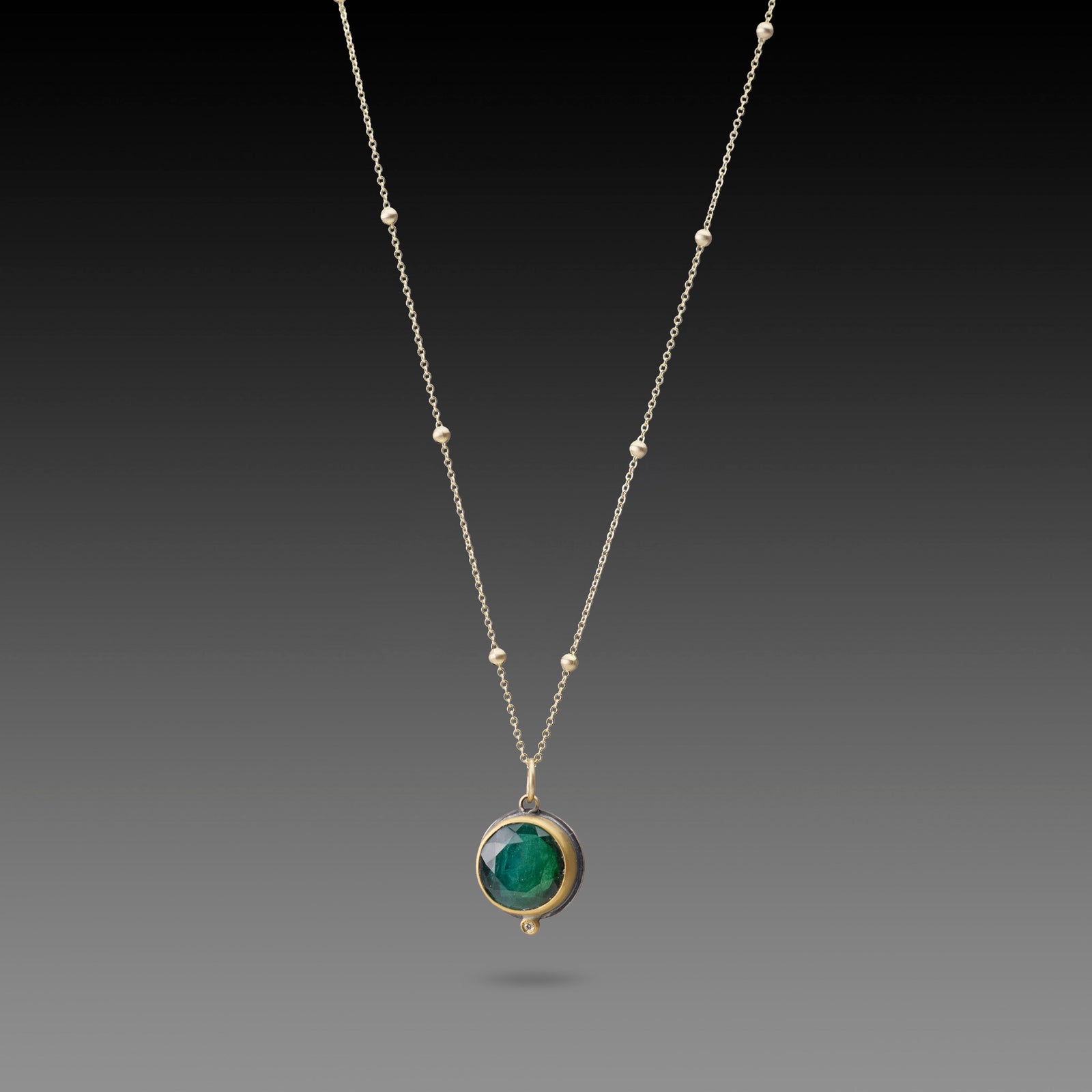 Round Evergreen Tourmaline Necklace