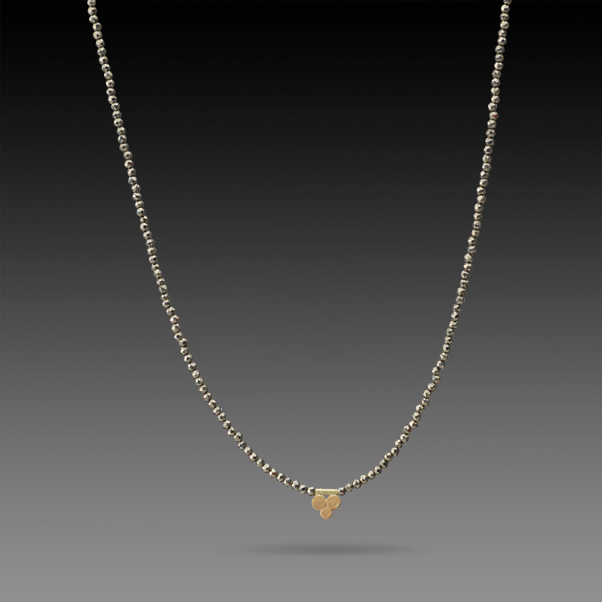 Pyrite Necklace with Gold Trio