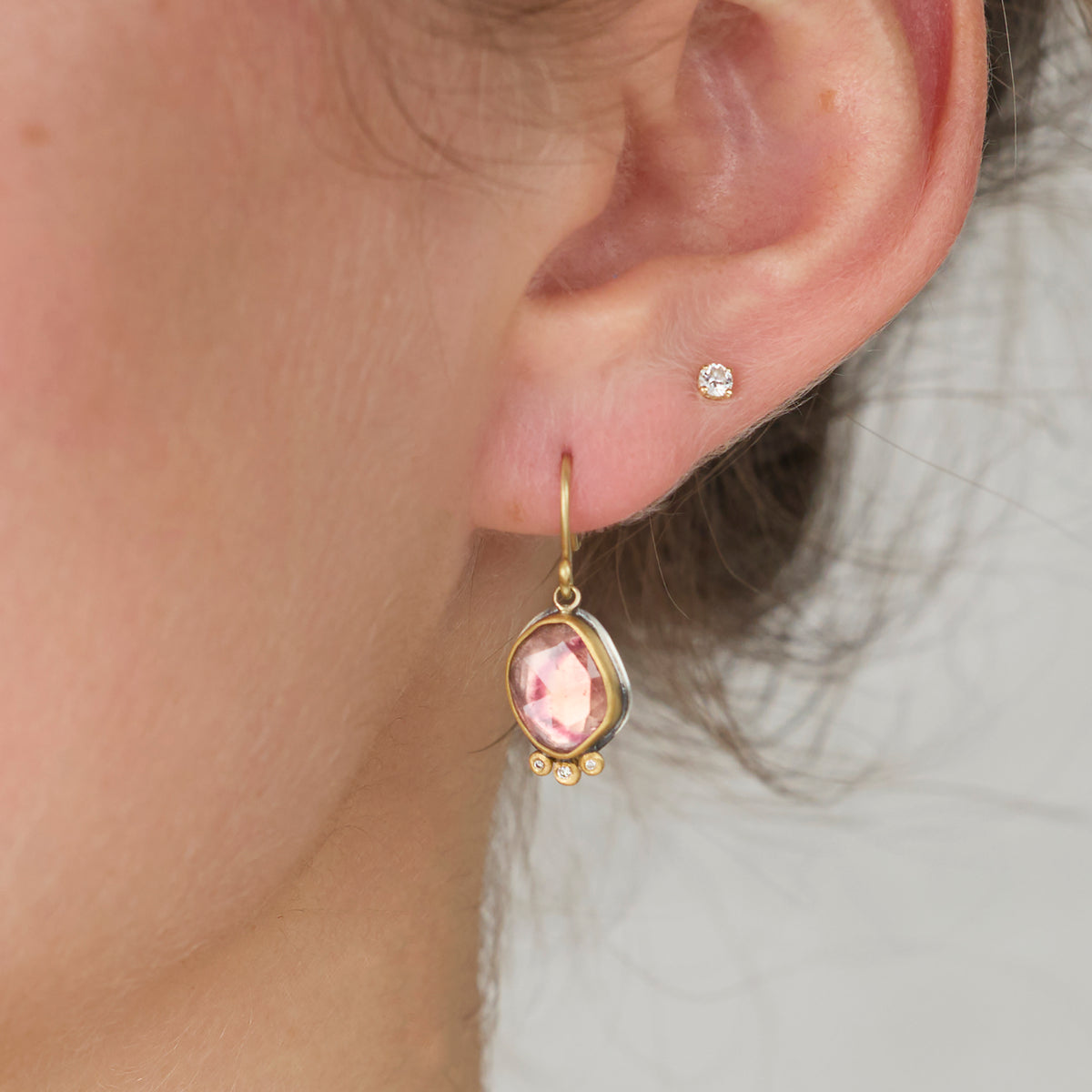 Pink Tourmaline Drop Earrings