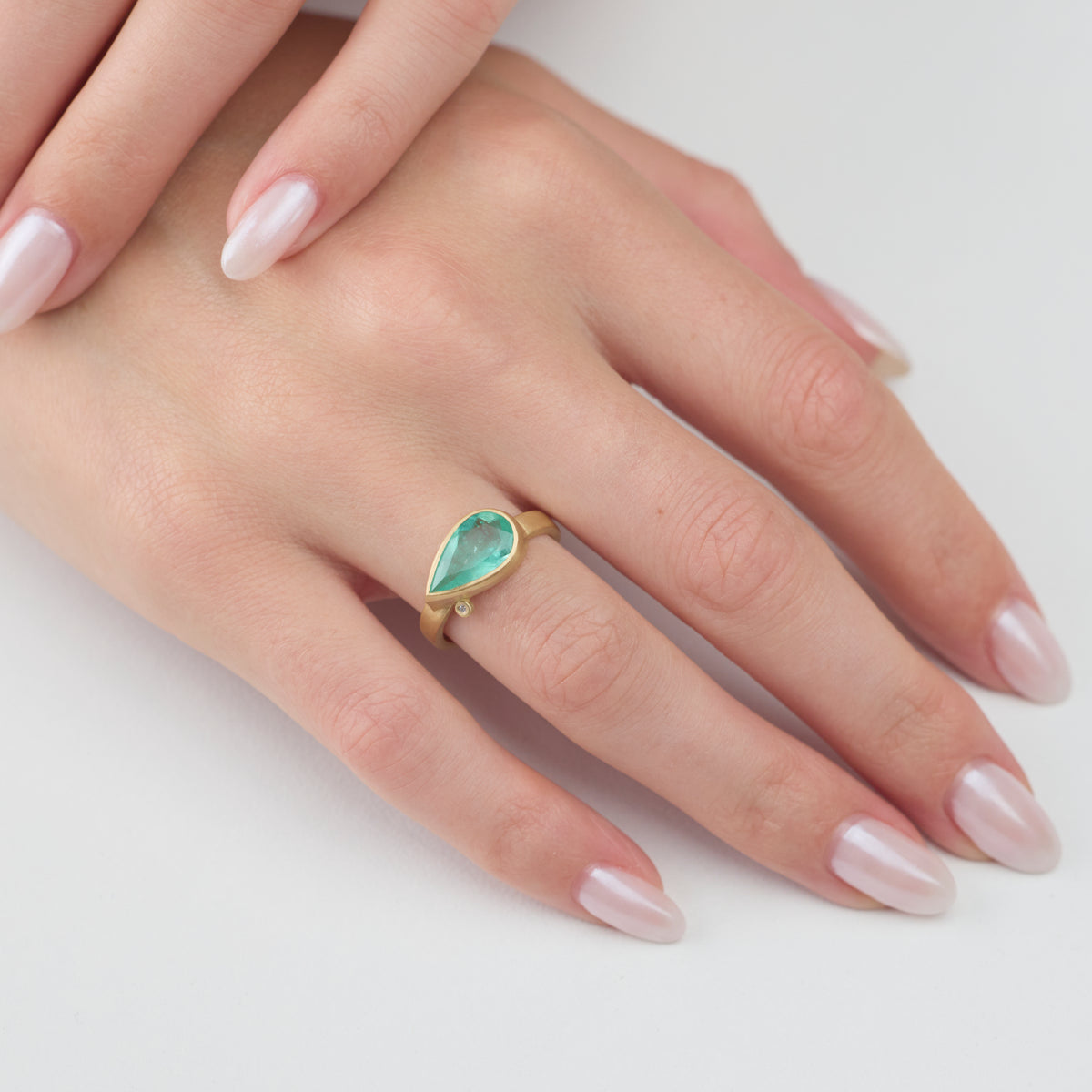Large East West Emerald Ring