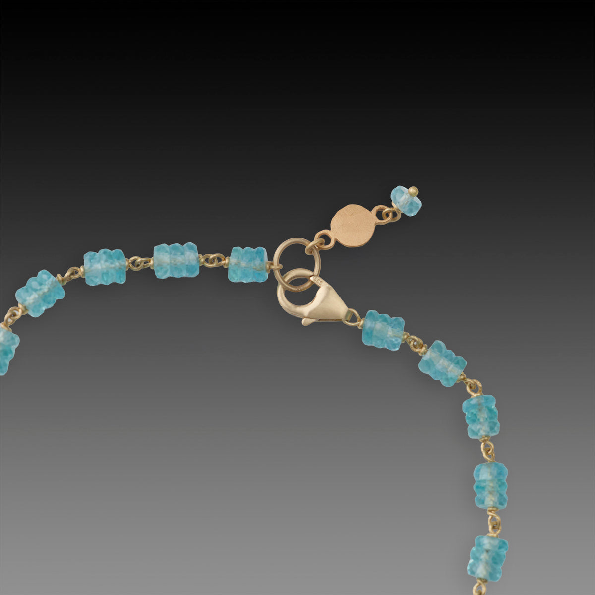 Apatite Linked Bracelet with 22k Charm