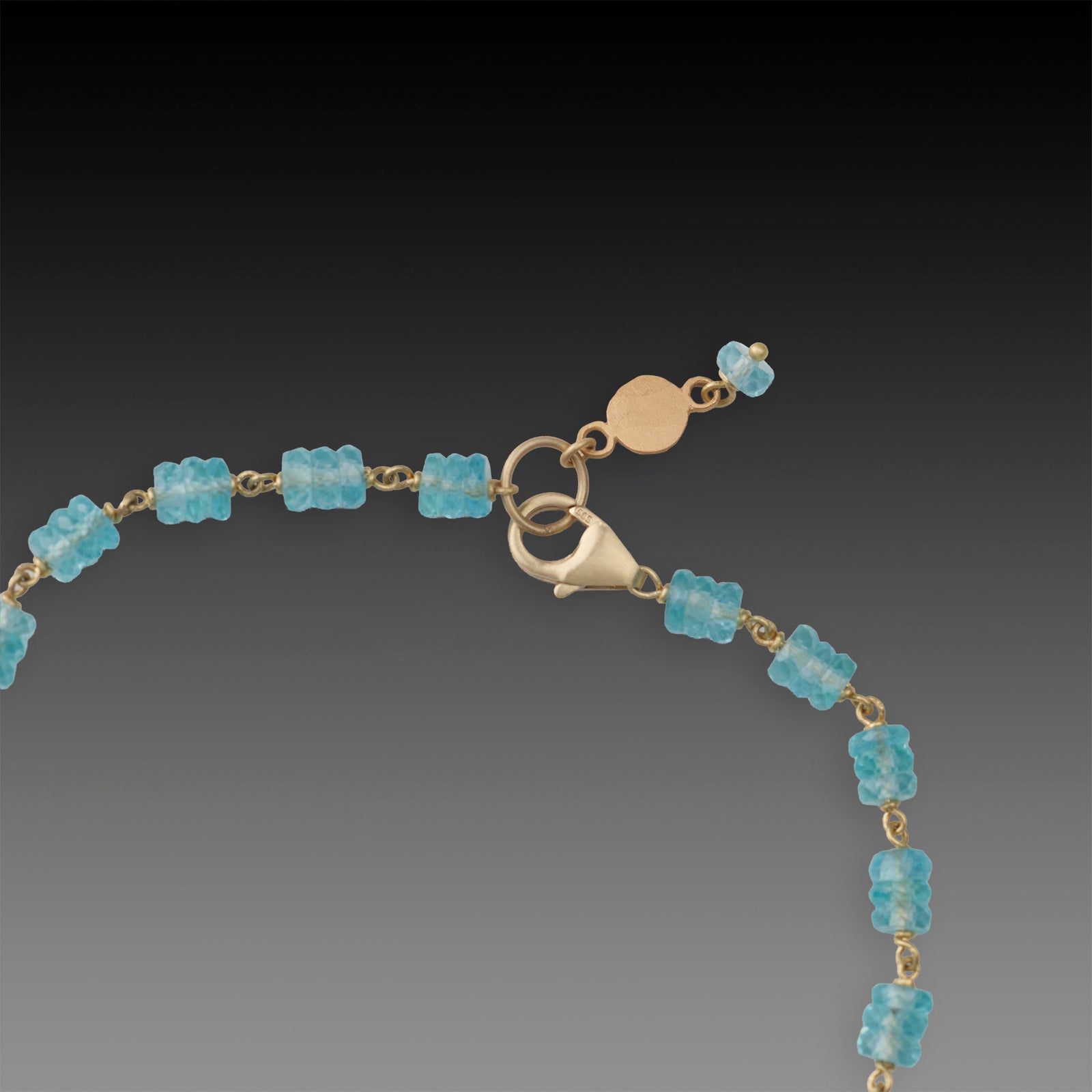 Apatite Linked Bracelet with 22k Charm