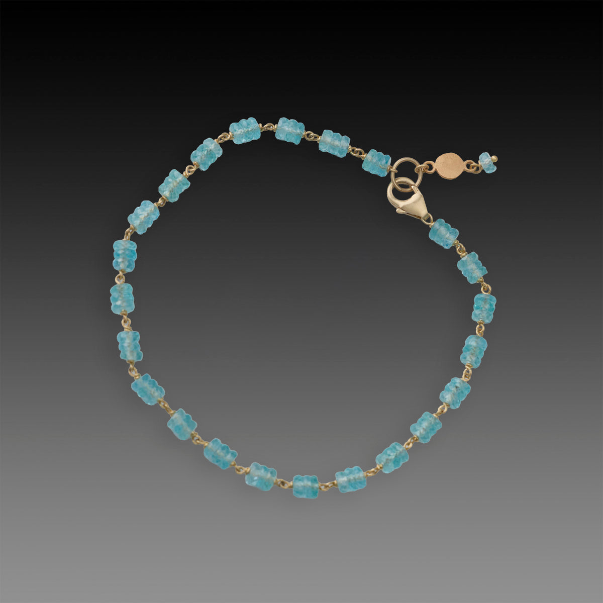 Apatite Linked Bracelet with 22k Charm