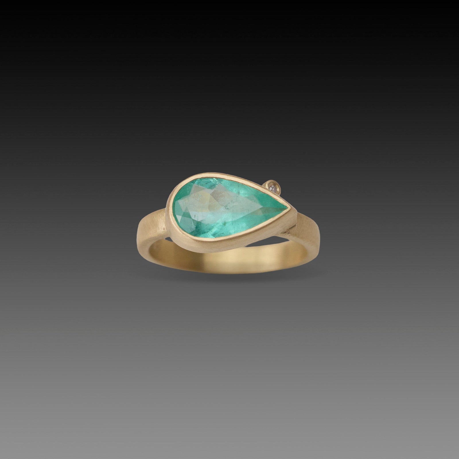 Large East West Emerald Ring