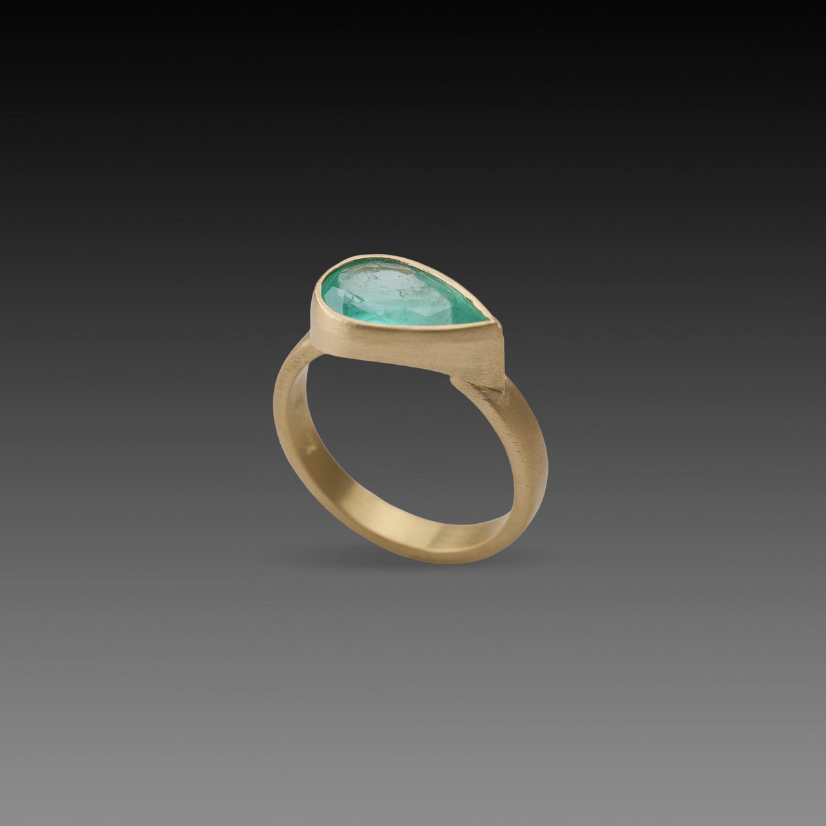 Large East West Emerald Ring