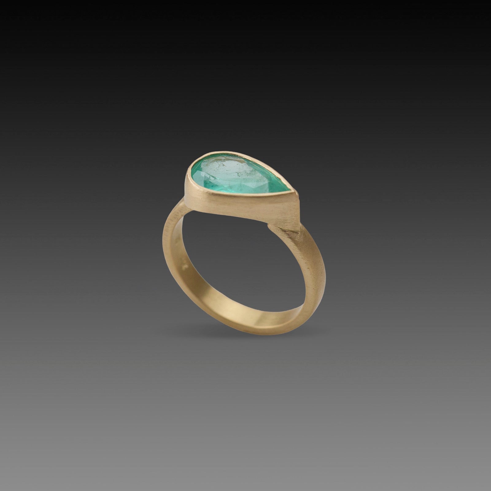 Large East West Emerald Ring