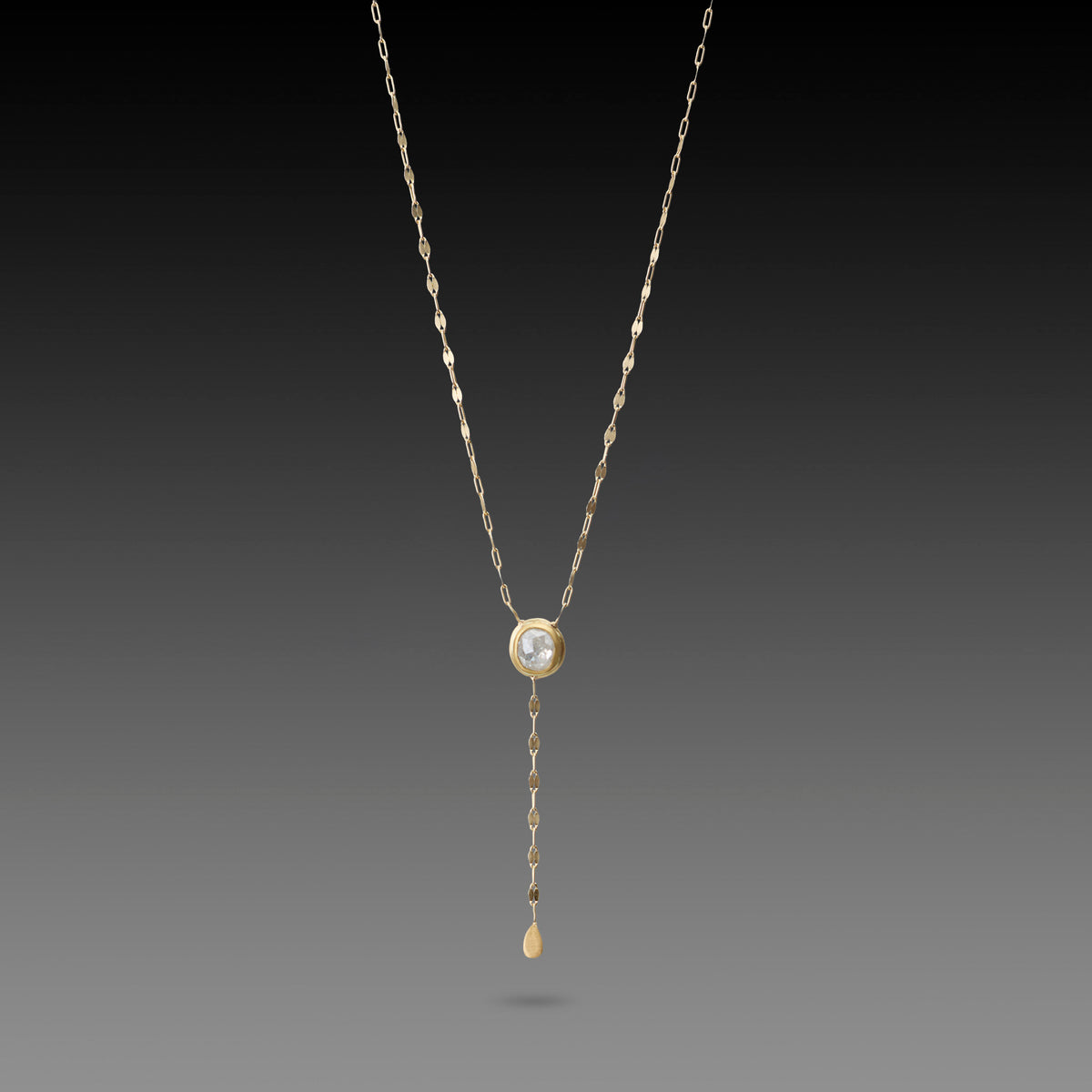 Gray Diamond Drop Necklace