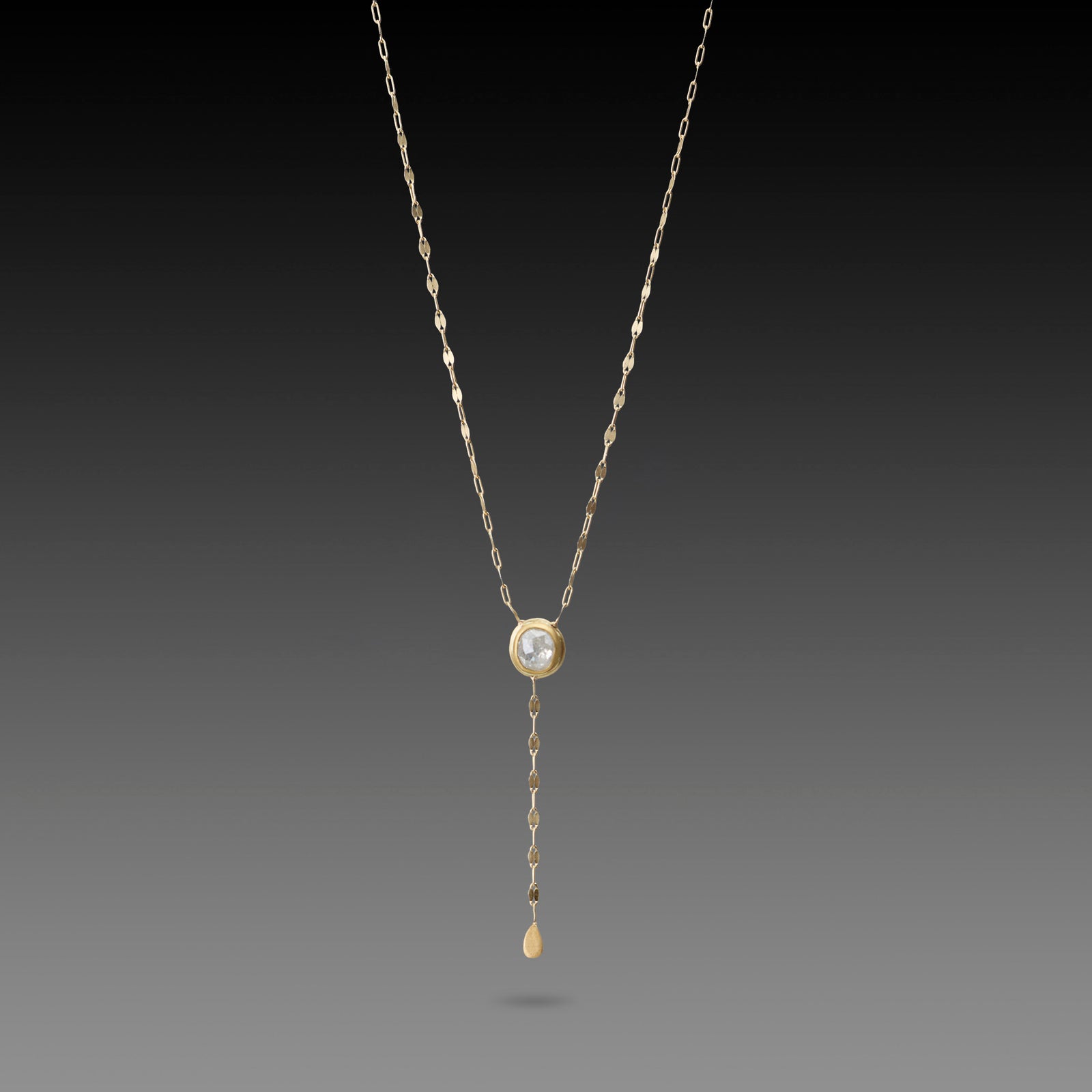 Gray Diamond Drop Necklace