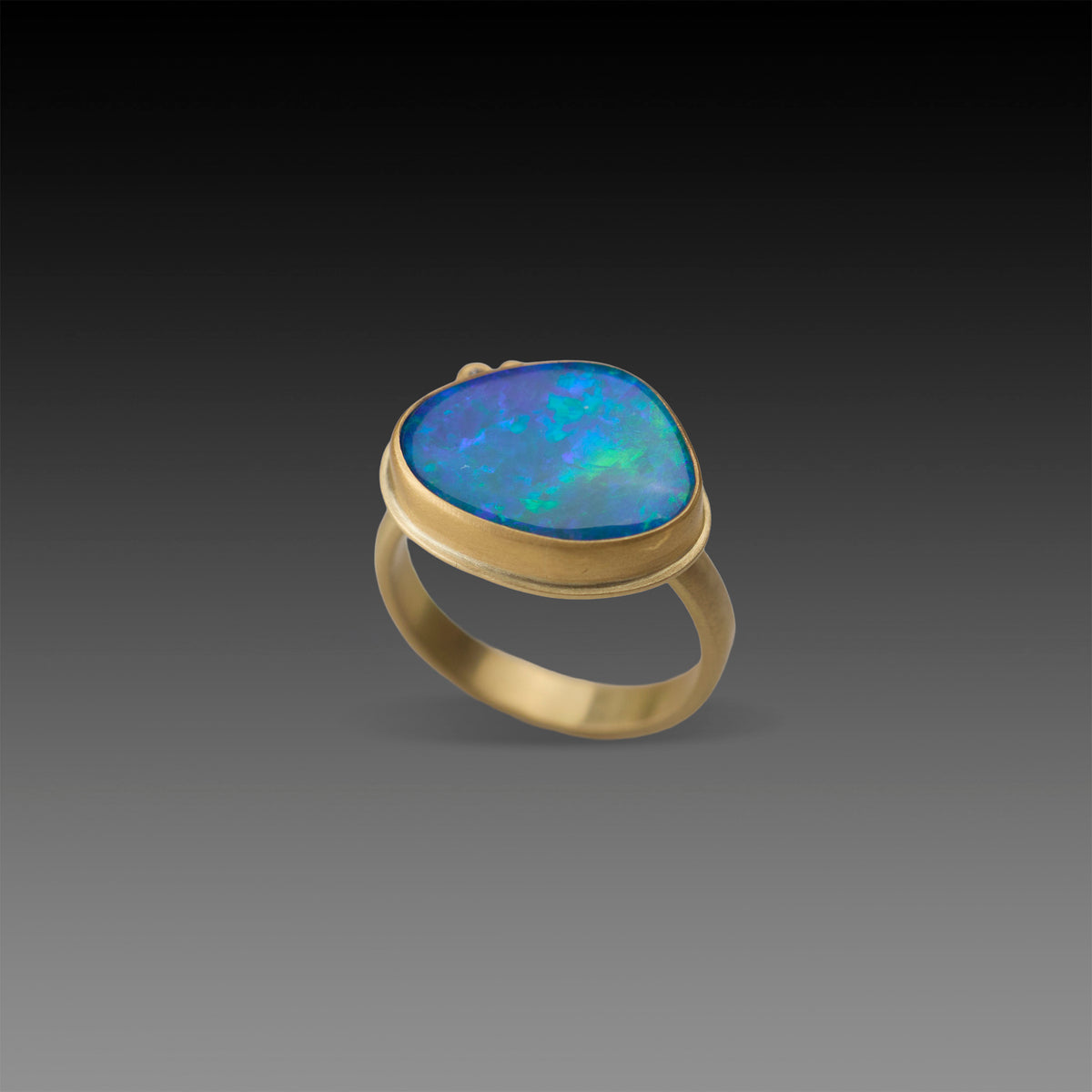 Australian Boulder Opal Ring with Diamonds