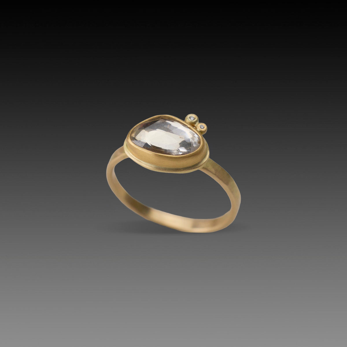 White Sapphire Ring with Diamonds