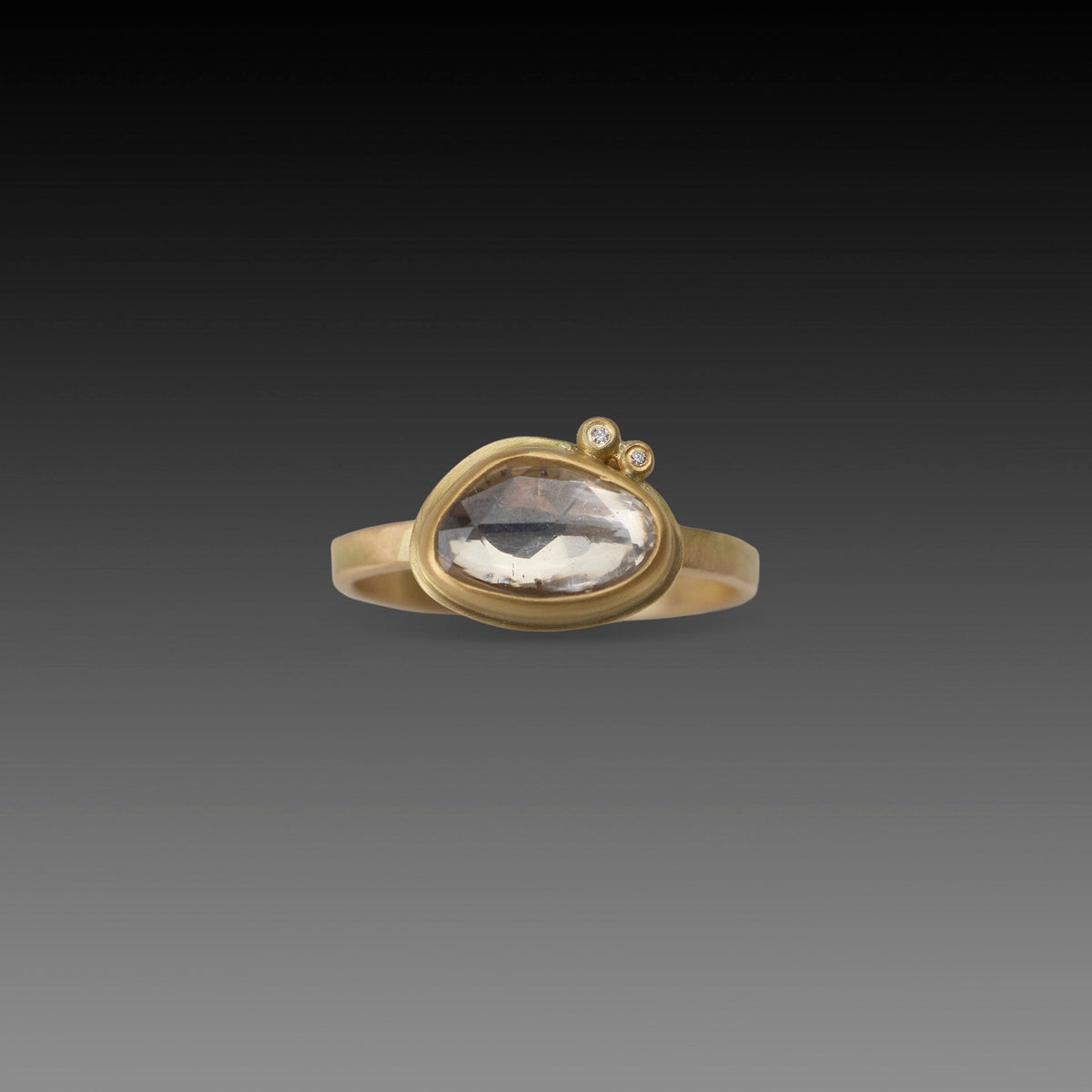 White Sapphire Ring with Diamonds