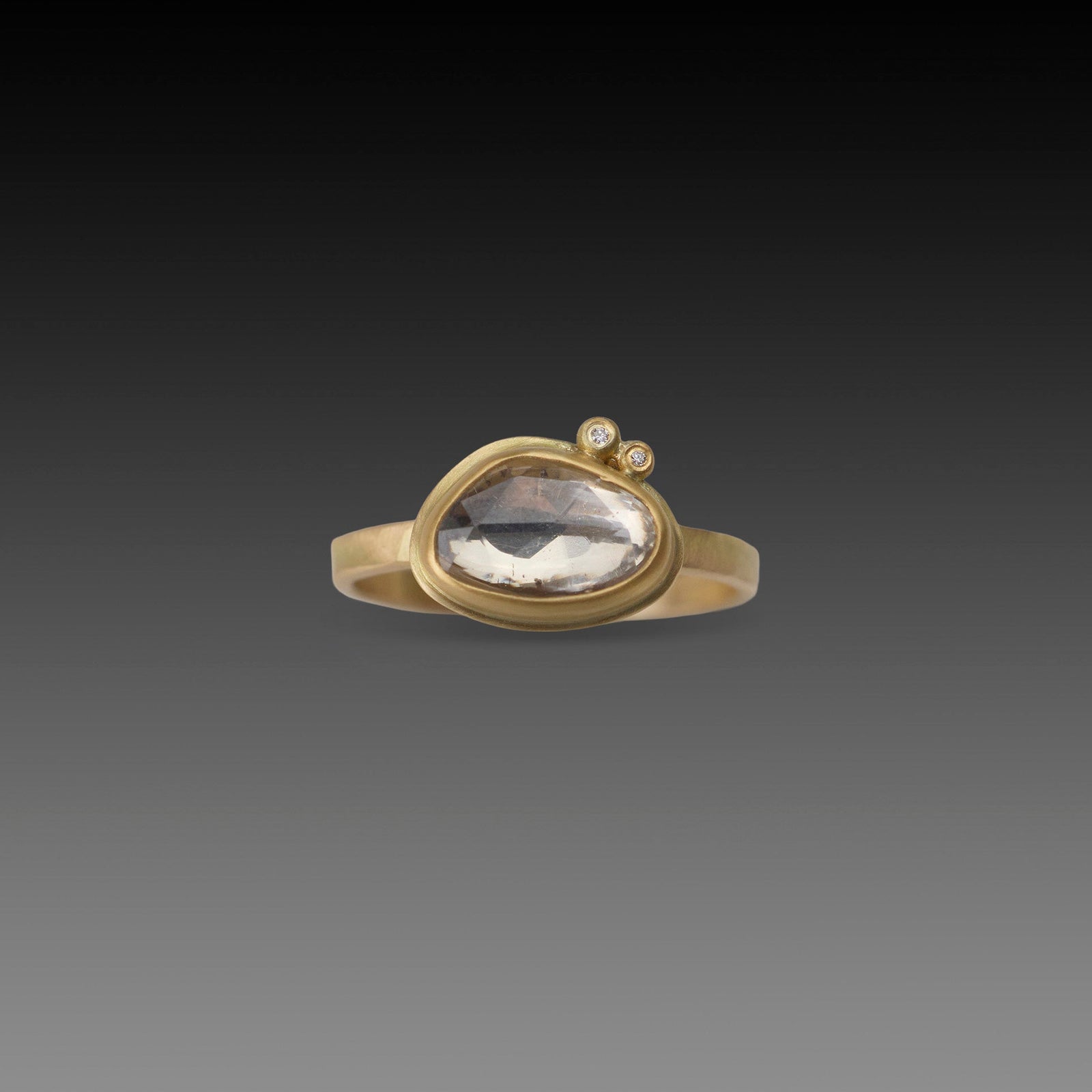 White Sapphire Ring with Diamonds