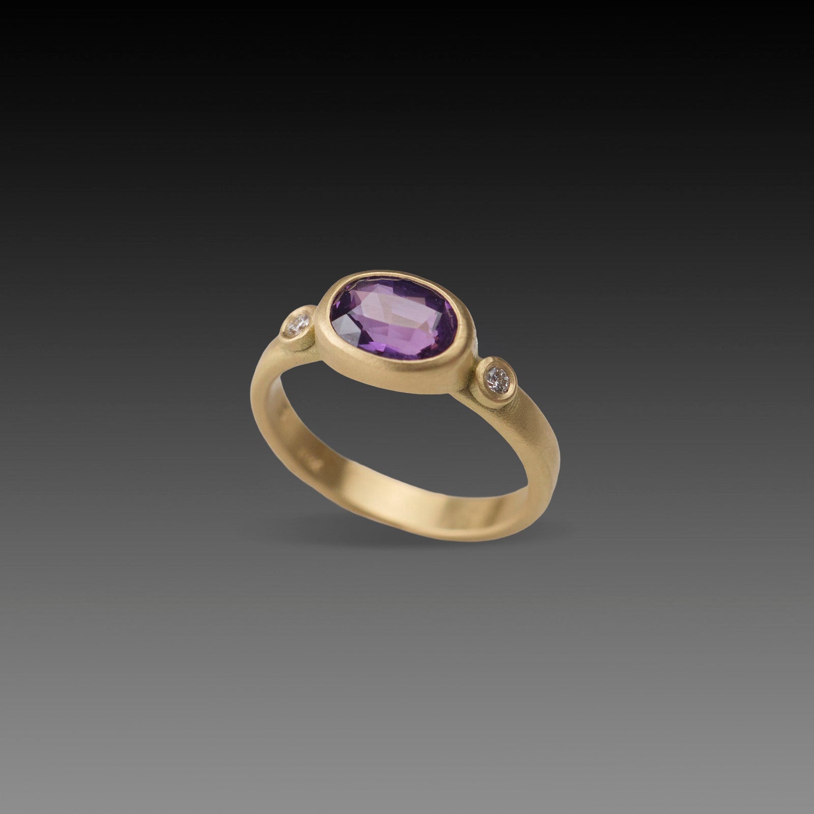 Purple Sapphire Ring with Diamonds