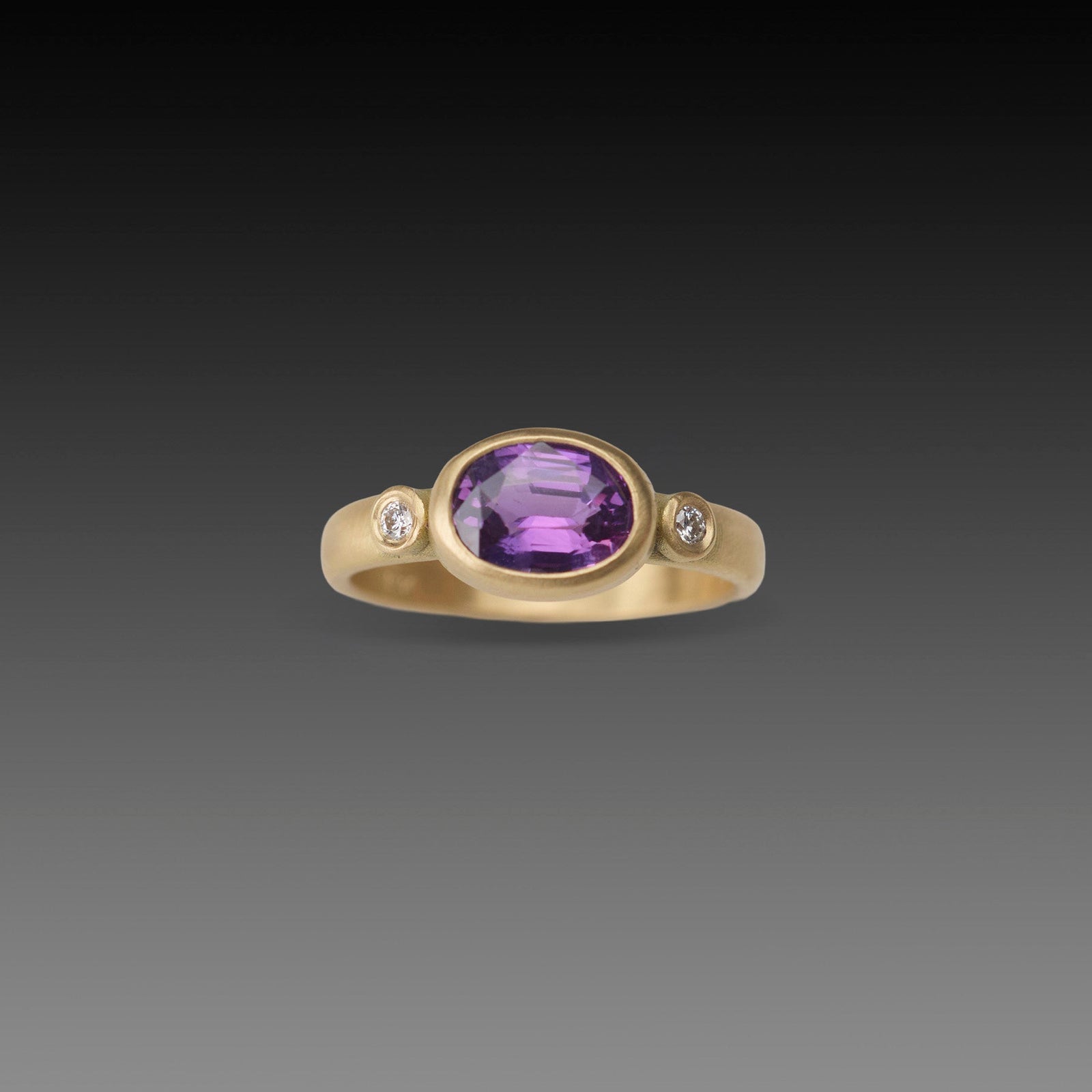 Purple Sapphire Ring with Diamonds