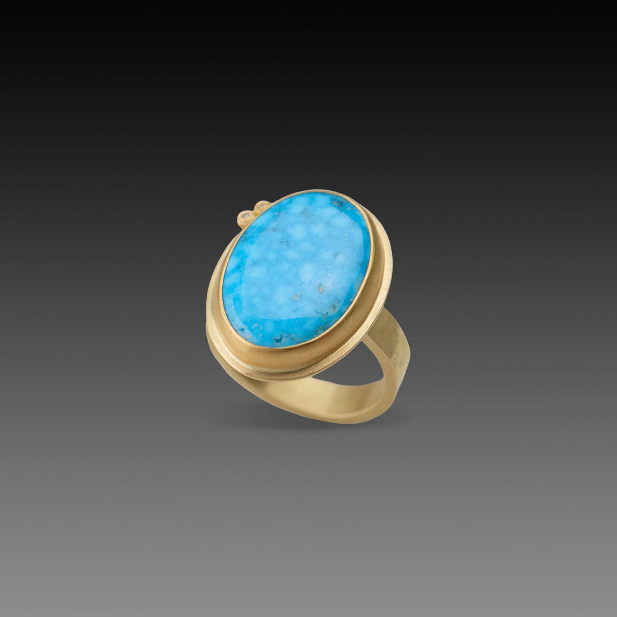 Robin's Egg Turquoise Ring with Diamonds
