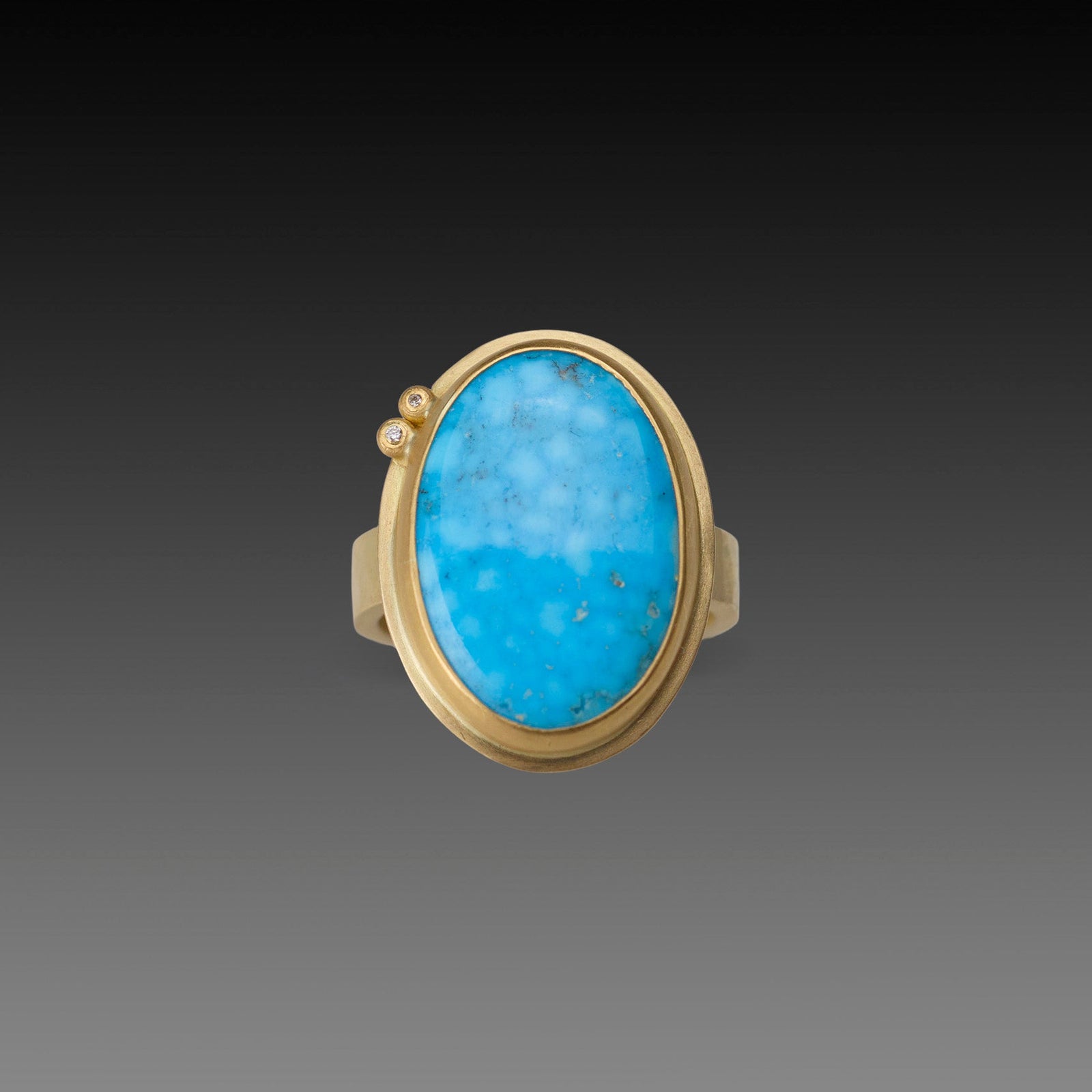 Robin's Egg Turquoise Ring with Diamonds