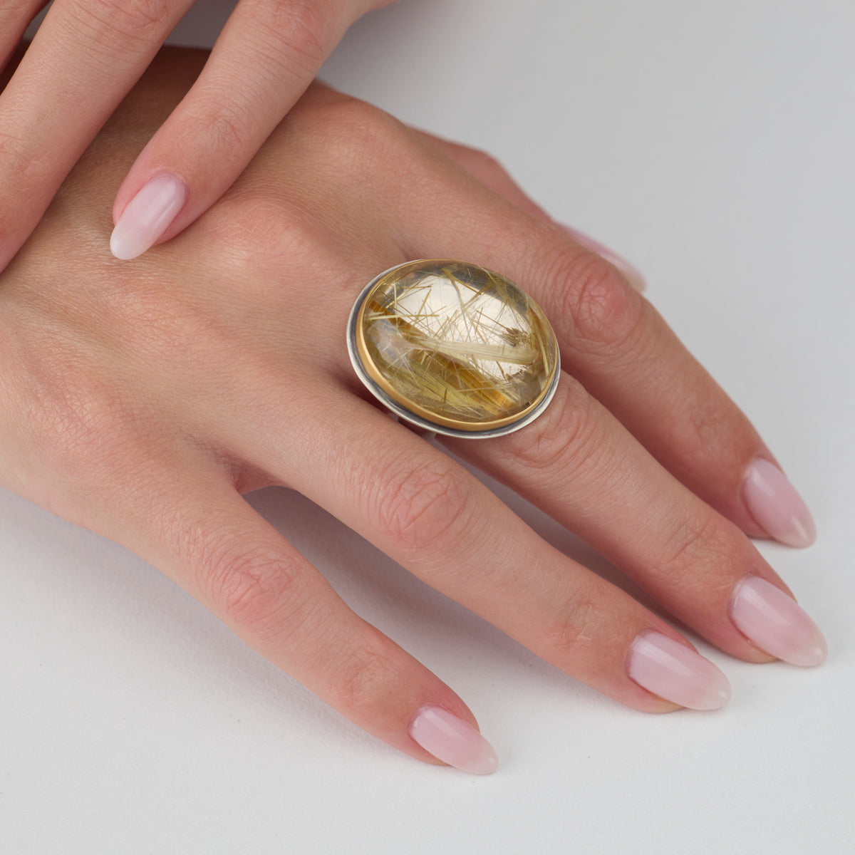 Rutilated Quartz Statement Ring