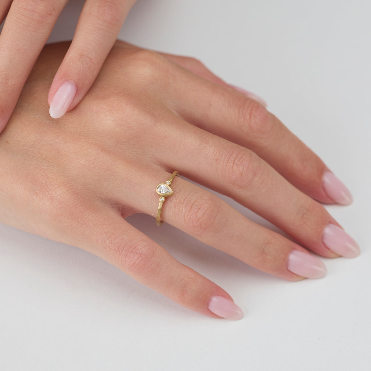 Petite Teardrop Diamond Ring